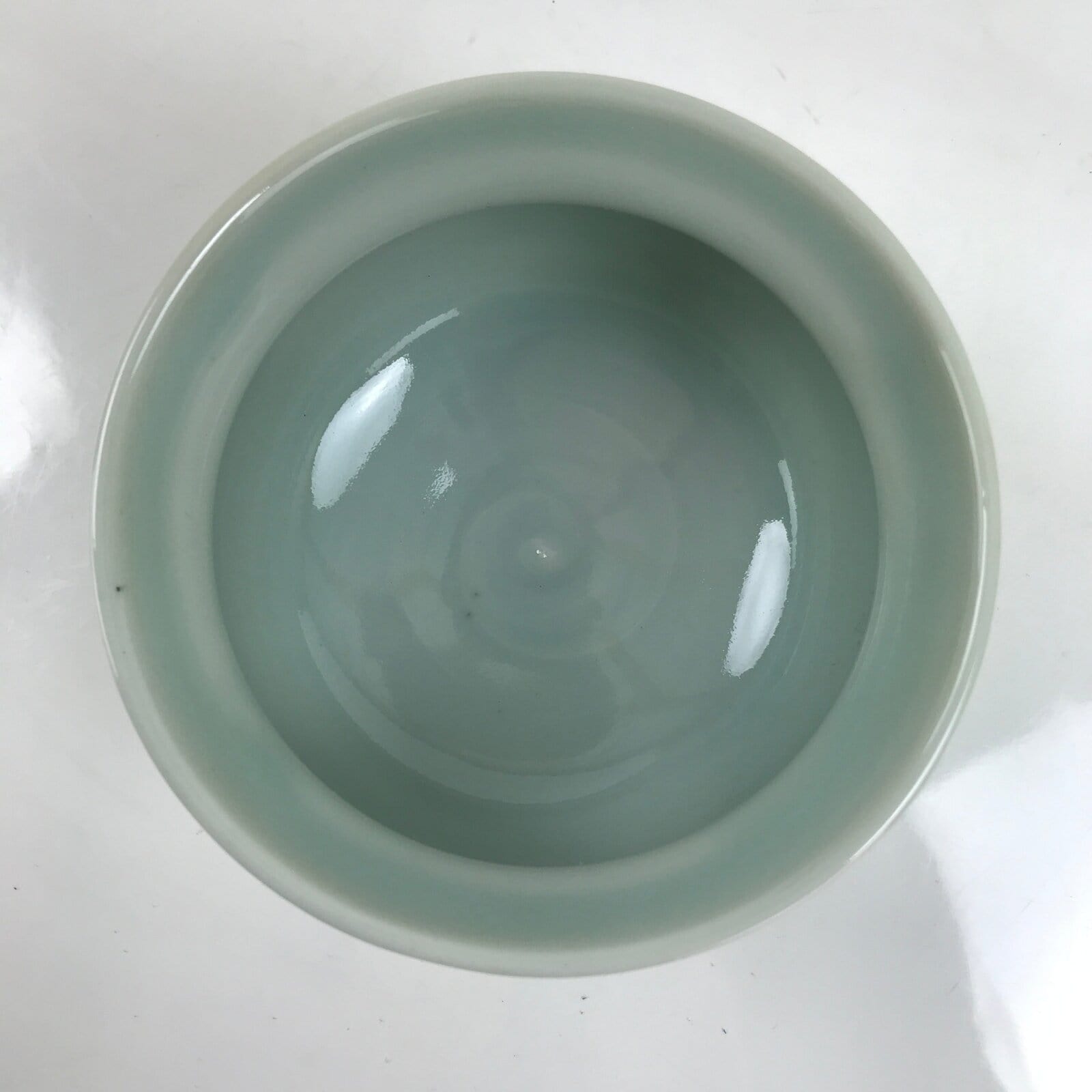 Japanese Porcelain Green Tea Bowl Matcha Chawan Vtg Celadon Seiji Blue CHB77