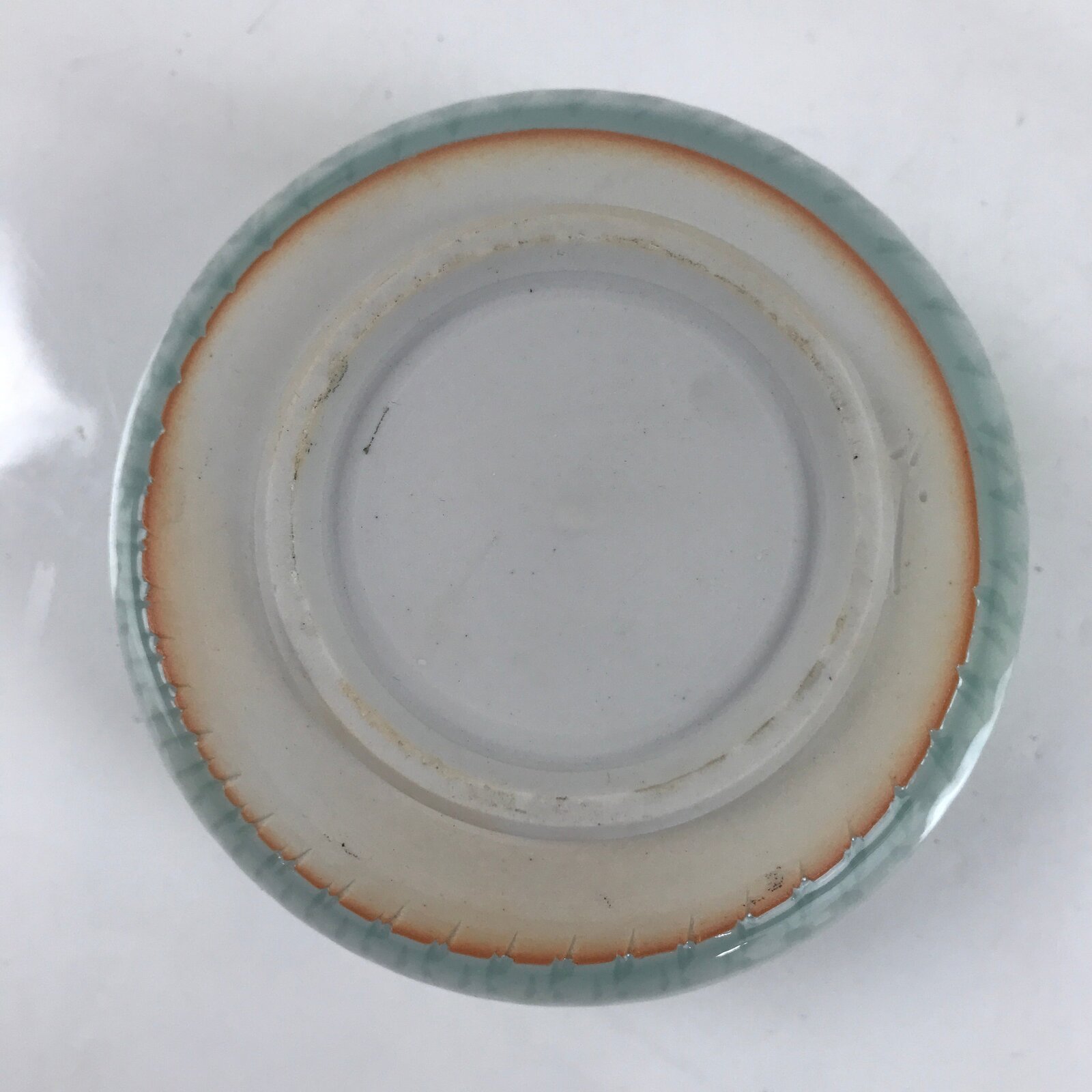 Japanese Porcelain Green Tea Bowl Matcha Chawan Vtg Celadon Seiji Blue CHB77