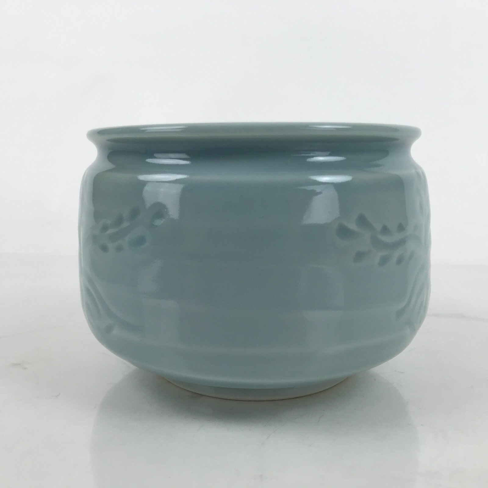 Japanese Porcelain Green Tea Bowl Matcha Chawan Vtg Celadon Seiji Blue CHB96