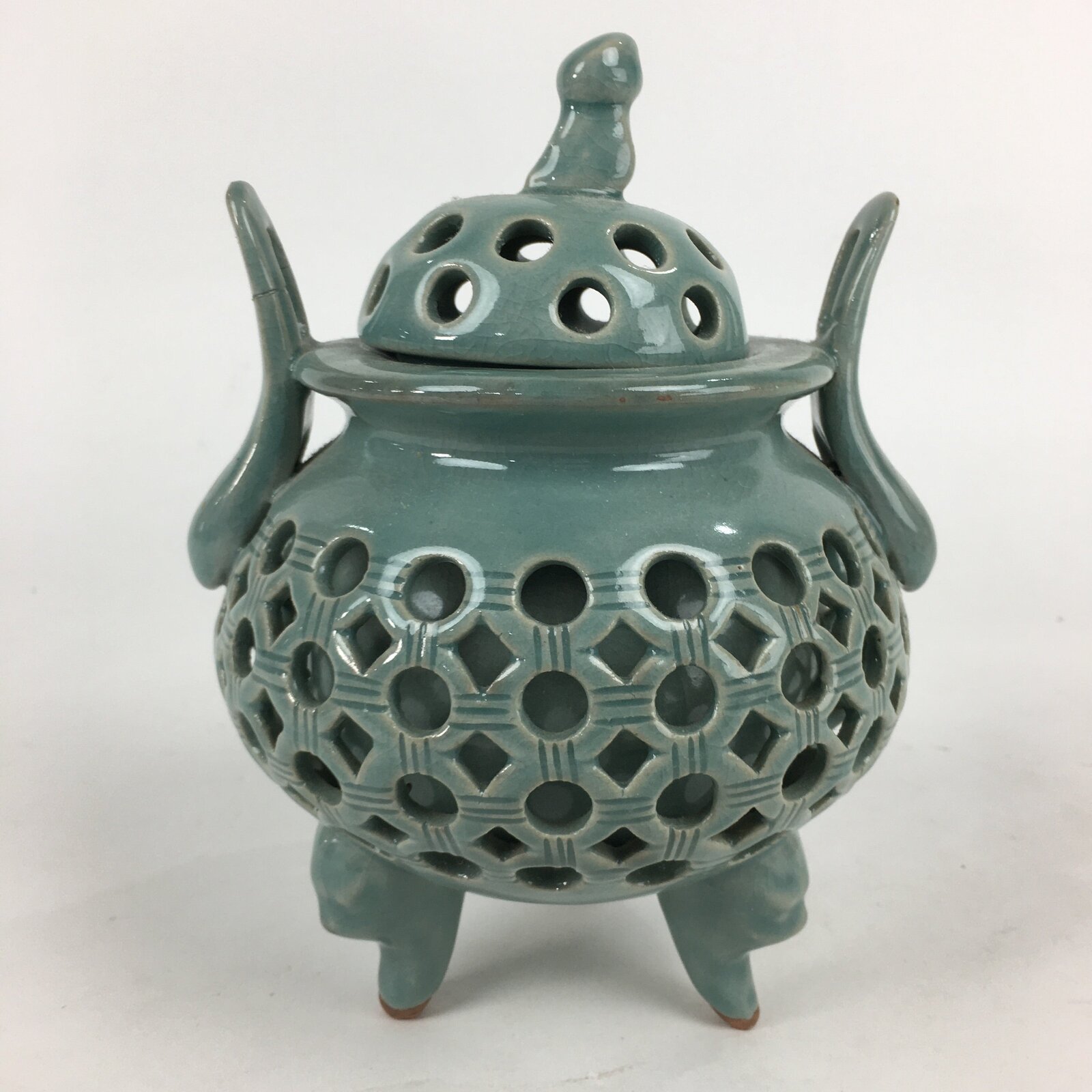 Japanese Porcelain Incense Burner Vtg Koro Butsudan Tea Ceremony BU648