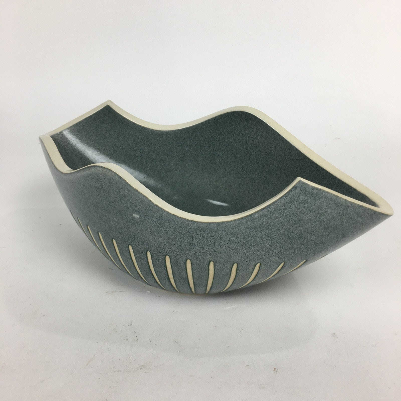 Japanese Porcelain Kiyomizu Ware Flower Vase Vtg Pottery Suiban Ikebana PP721