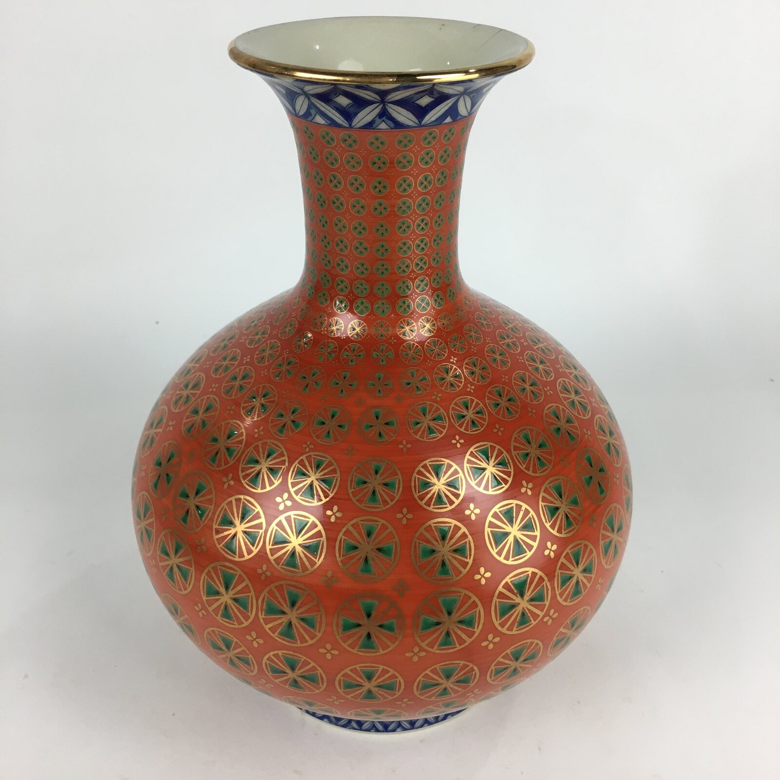 Japanese Porcelain Kutani Flower Vase Vtg Kabin Ikebana Arrangement FV991