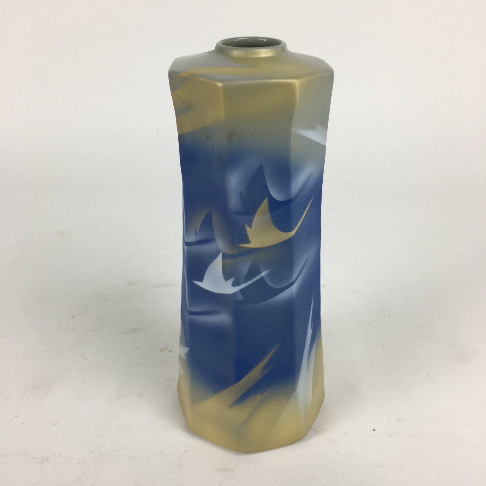 Japanese Porcelain Kutani Ware Flower Vase Vtg Kabin Ikebana Arrangement FV960