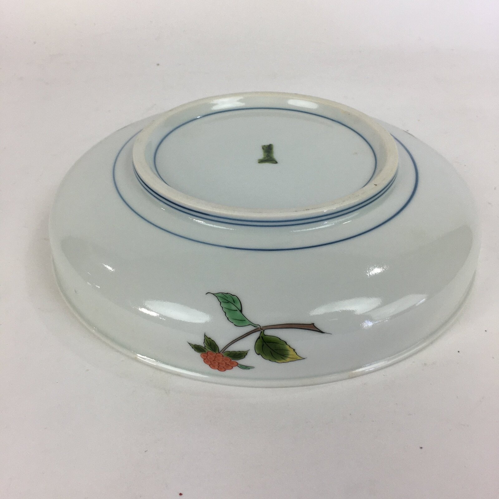 Japanese Porcelain Large Bowl Vtg White Sometsuke Colorful Flower Pattern PP593