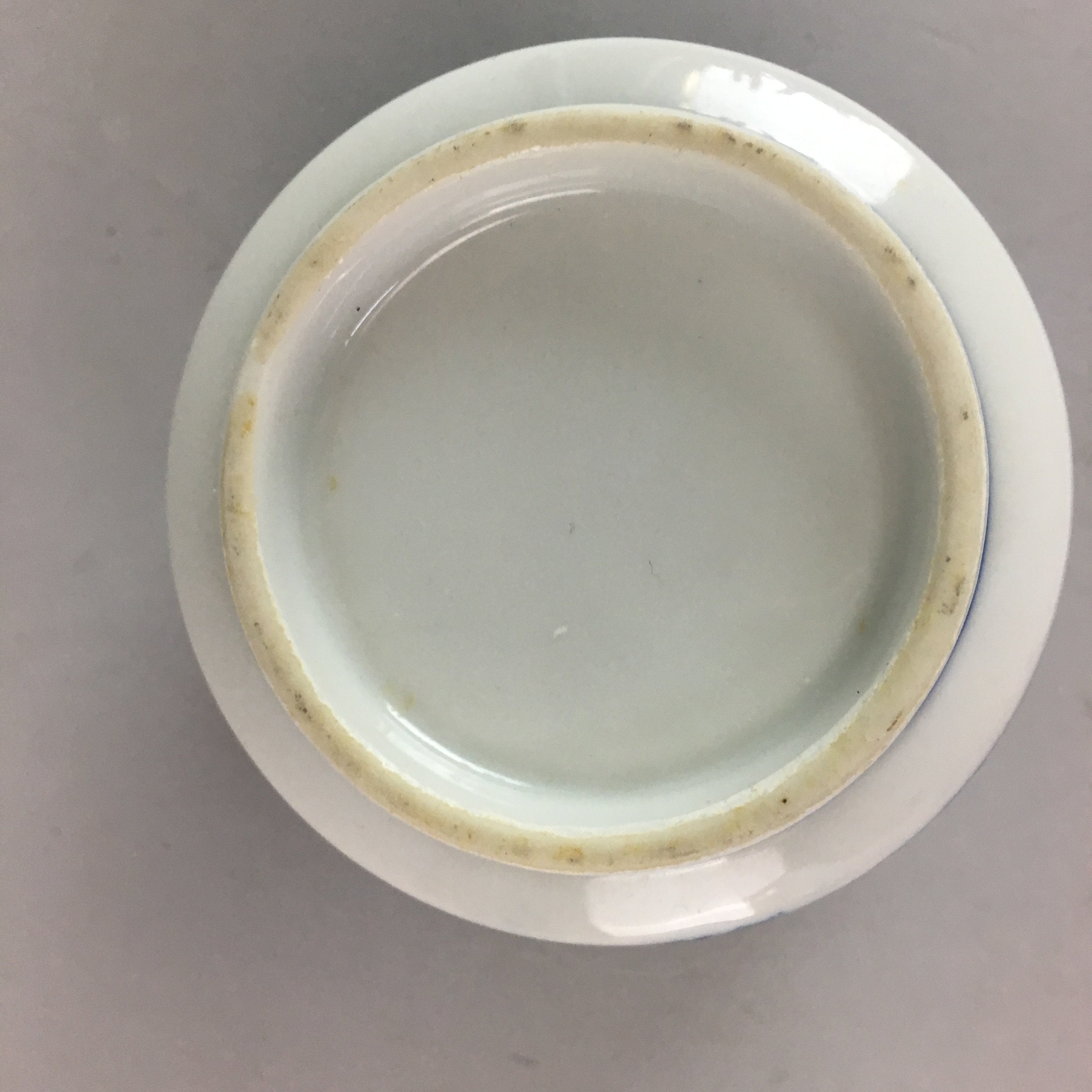 Japanese Porcelain Lidded Cup Vtg Sometsuke Blue White Traditional Pattern PT457