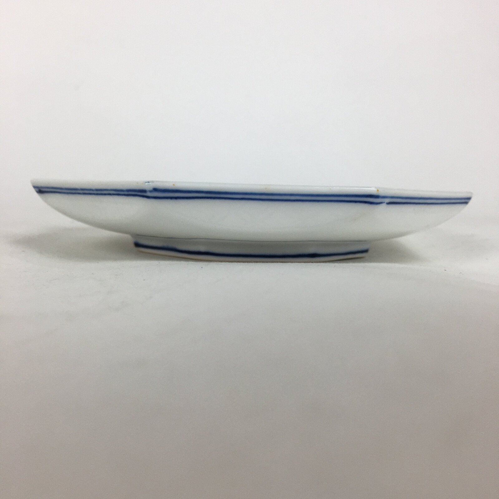 Japanese Porcelain Mino Ware Small Plate Kozara Vtg Blue Sometsuke Octagon PP667