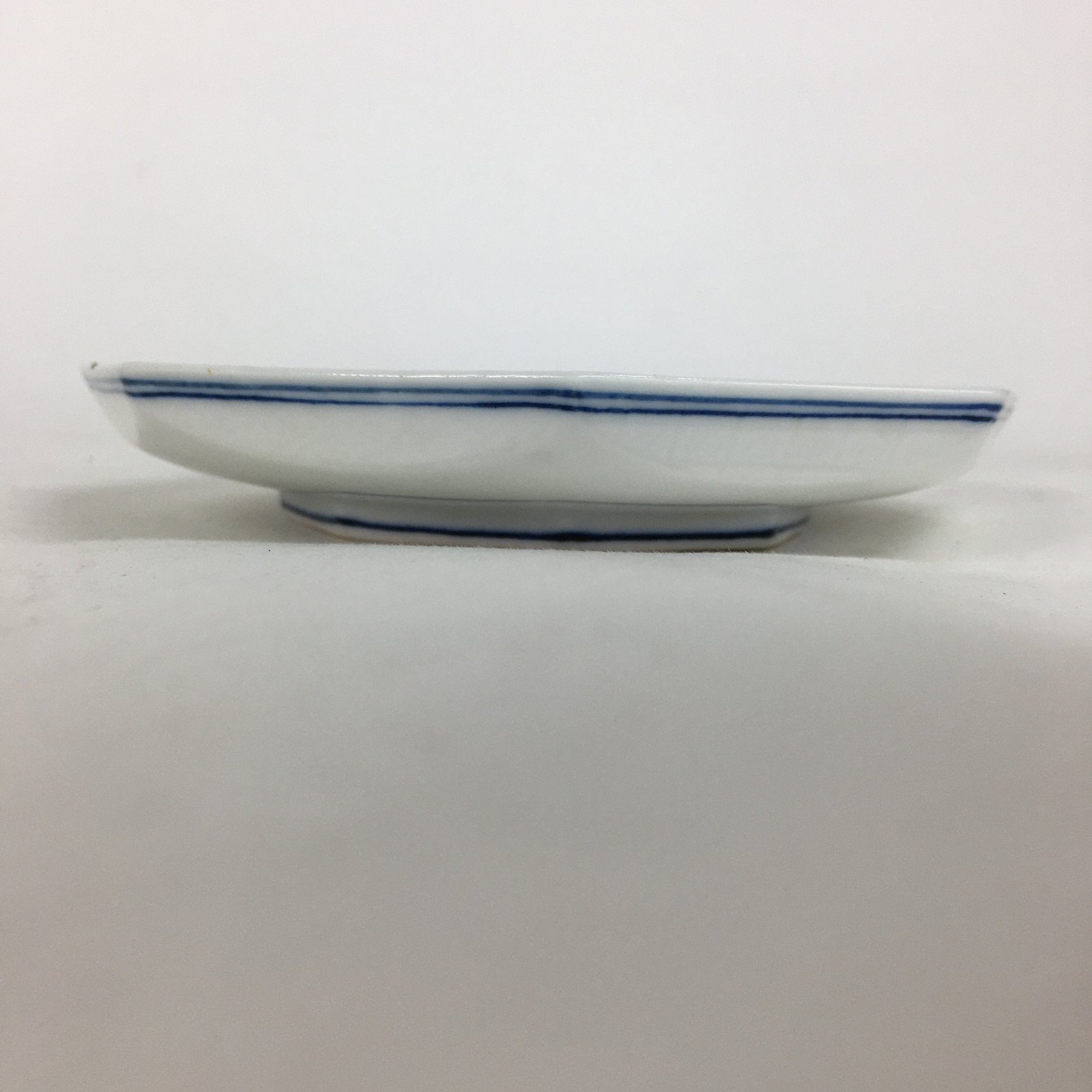 Japanese Porcelain Mino Ware Small Plate Kozara Vtg Blue Sometsuke Octagon PP667