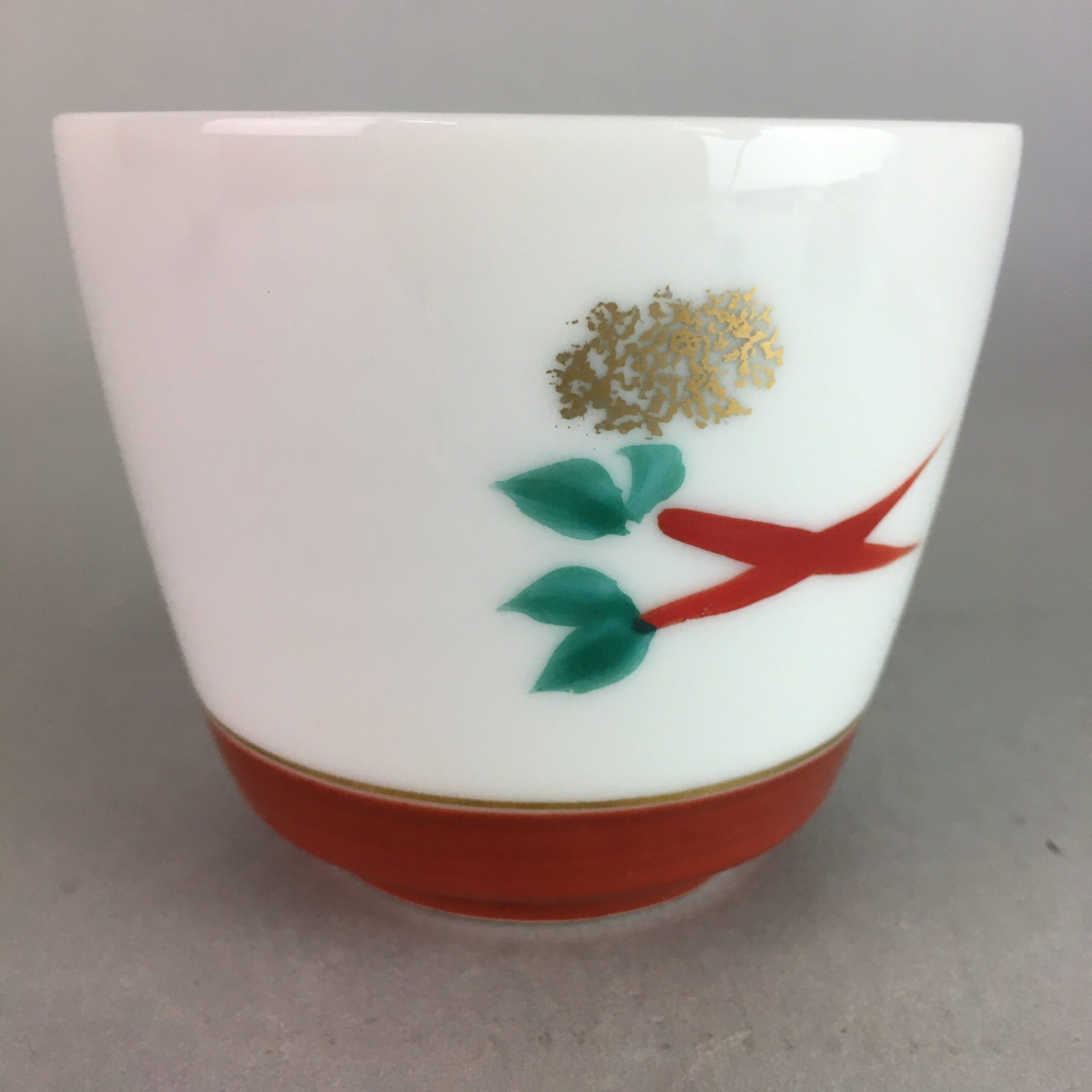 Japanese Porcelain Noodle Bowl Cup Vtg Soba Choko Word Kanji Vegetable PP290