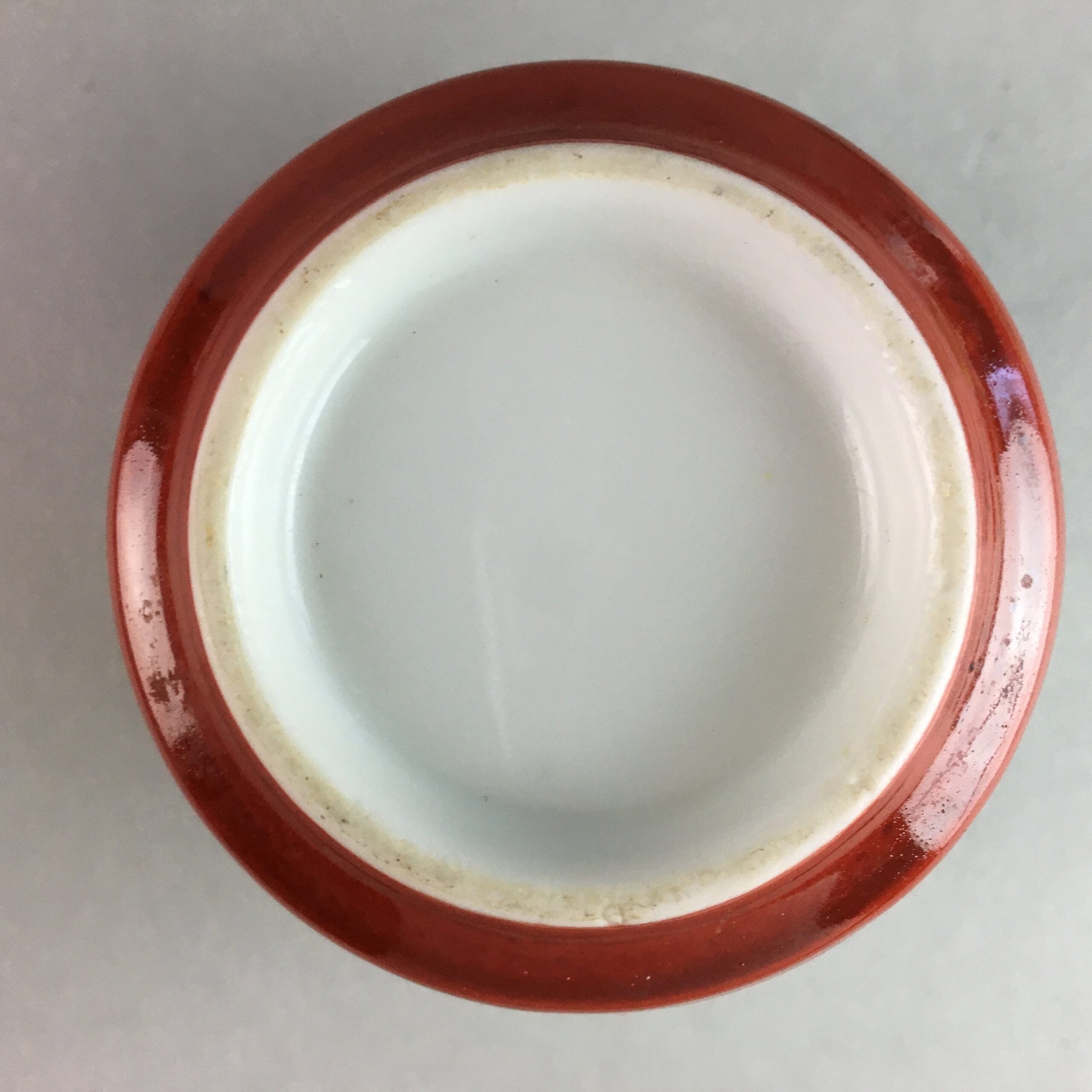 Japanese Porcelain Noodle Bowl Cup Vtg Soba Choko Word Kanji Vegetable PP290