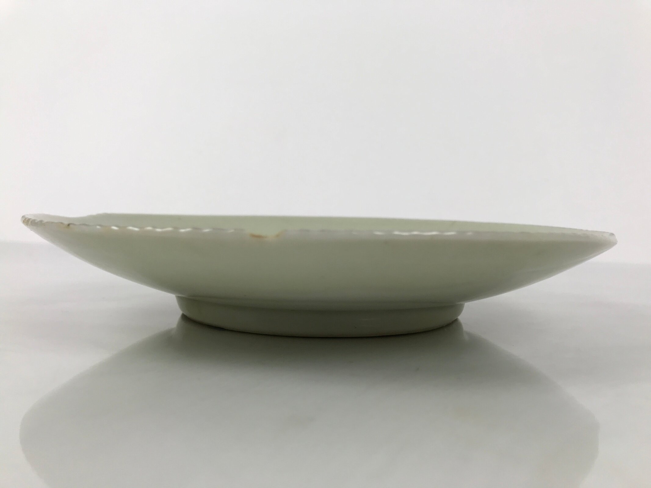 Japanese Porcelain Plate Sara Vtg Kozara Nanten Sacred Bamboo Leaf Celadon Y461