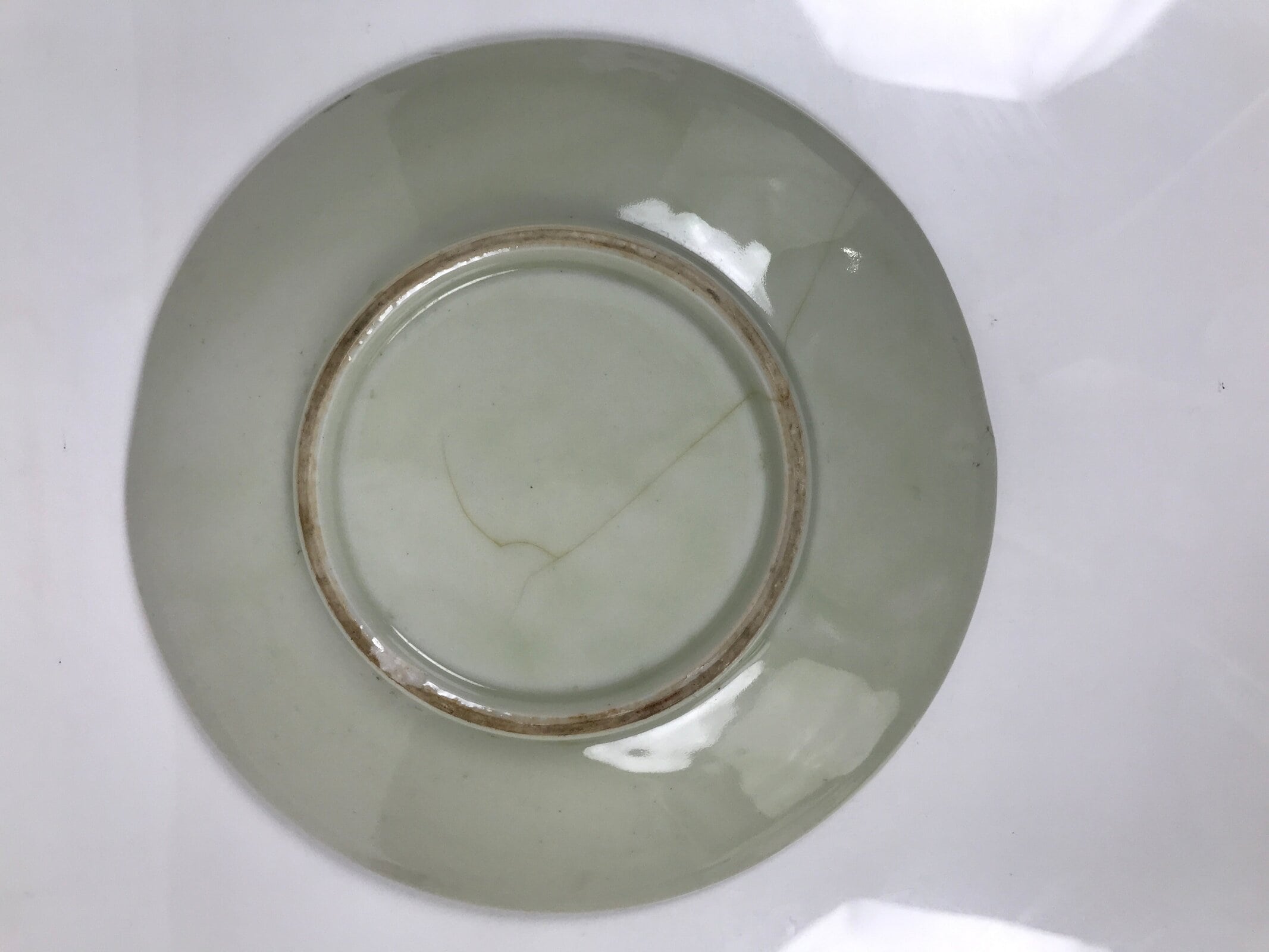 Japanese Porcelain Plate Sara Vtg Kozara Nanten Sacred Bamboo Leaf Celadon Y462