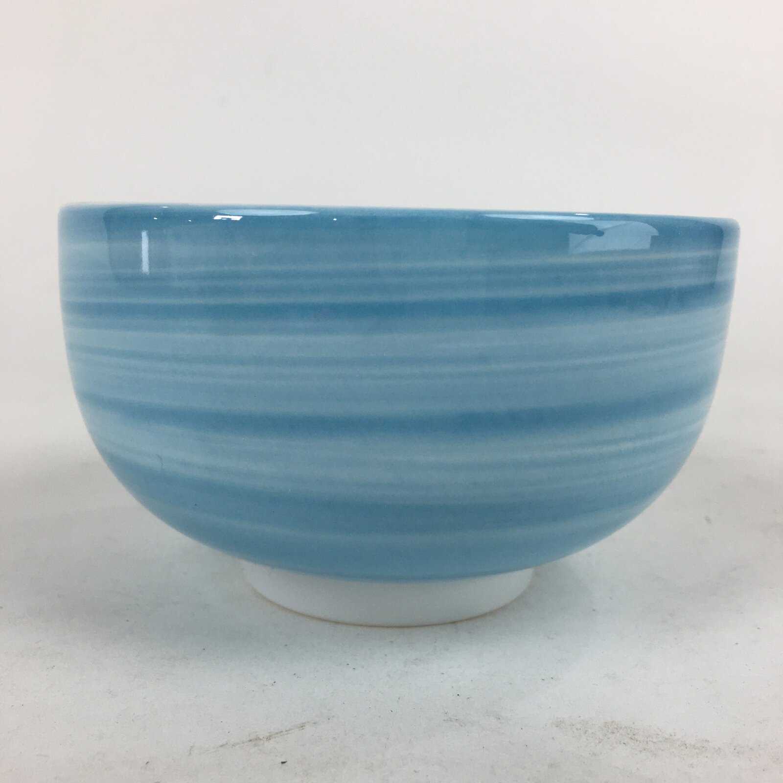 Japanese Porcelain Rice Bowl Vtg Chawan Boxed Pottery Light Blue White PX605