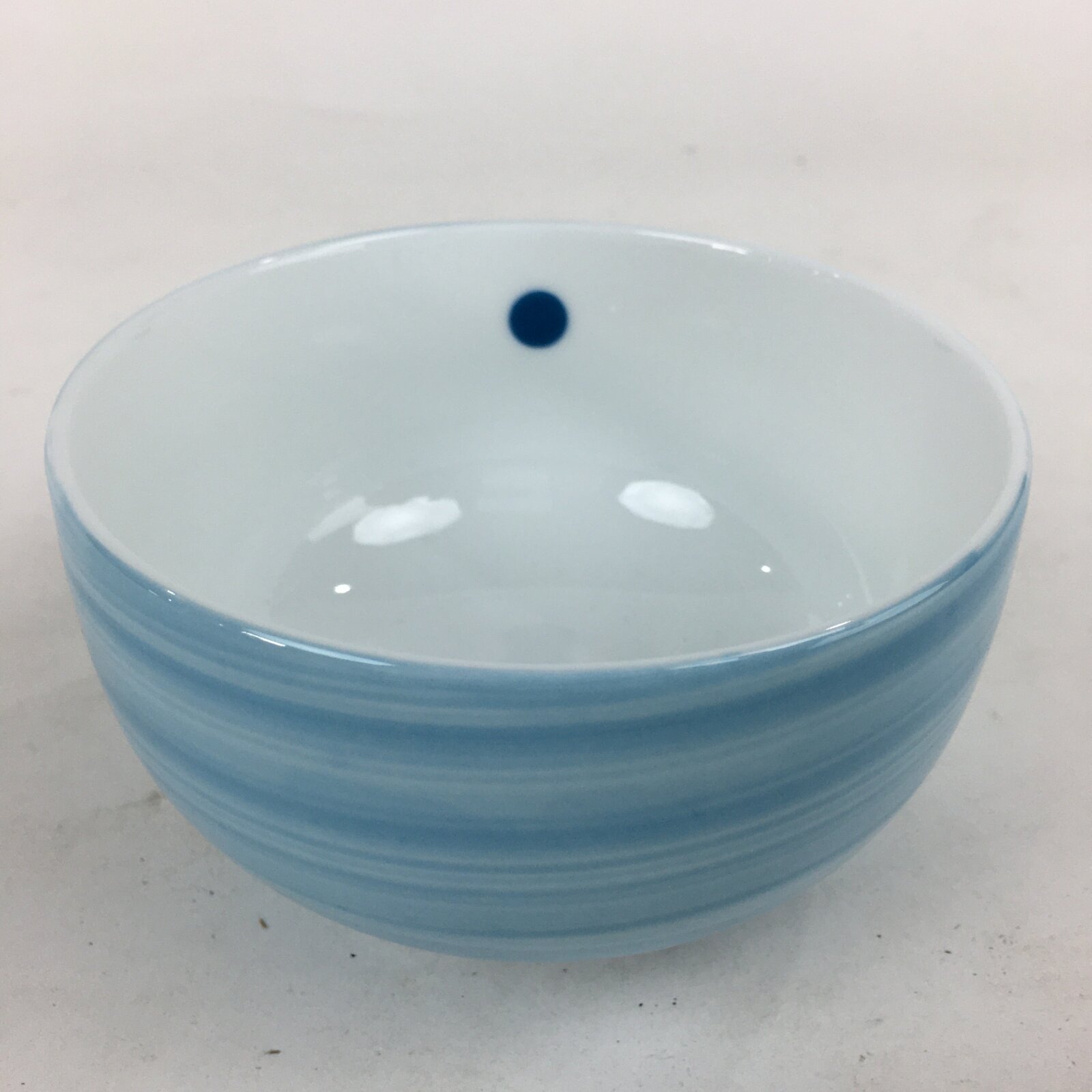 Japanese Porcelain Rice Bowl Vtg Chawan Boxed Pottery Light Blue White PX605