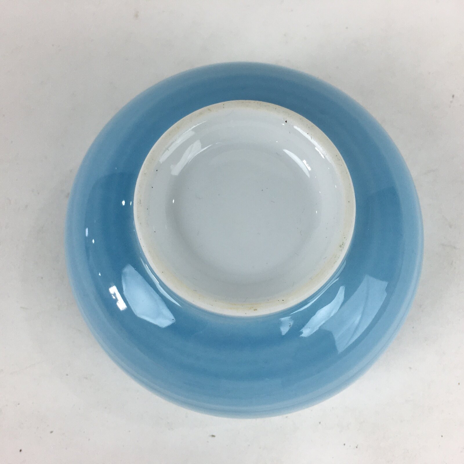 Japanese Porcelain Rice Bowl Vtg Chawan Boxed Pottery Light Blue White PX605