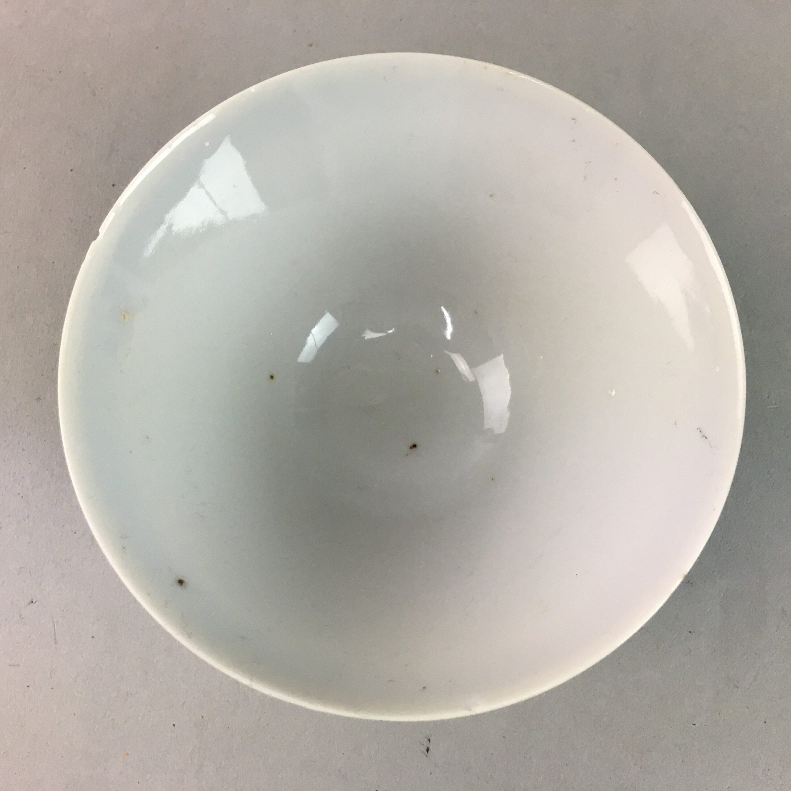 Japanese Porcelain Rice Bowl Vtg Kanji Green Gold Chawan PP179