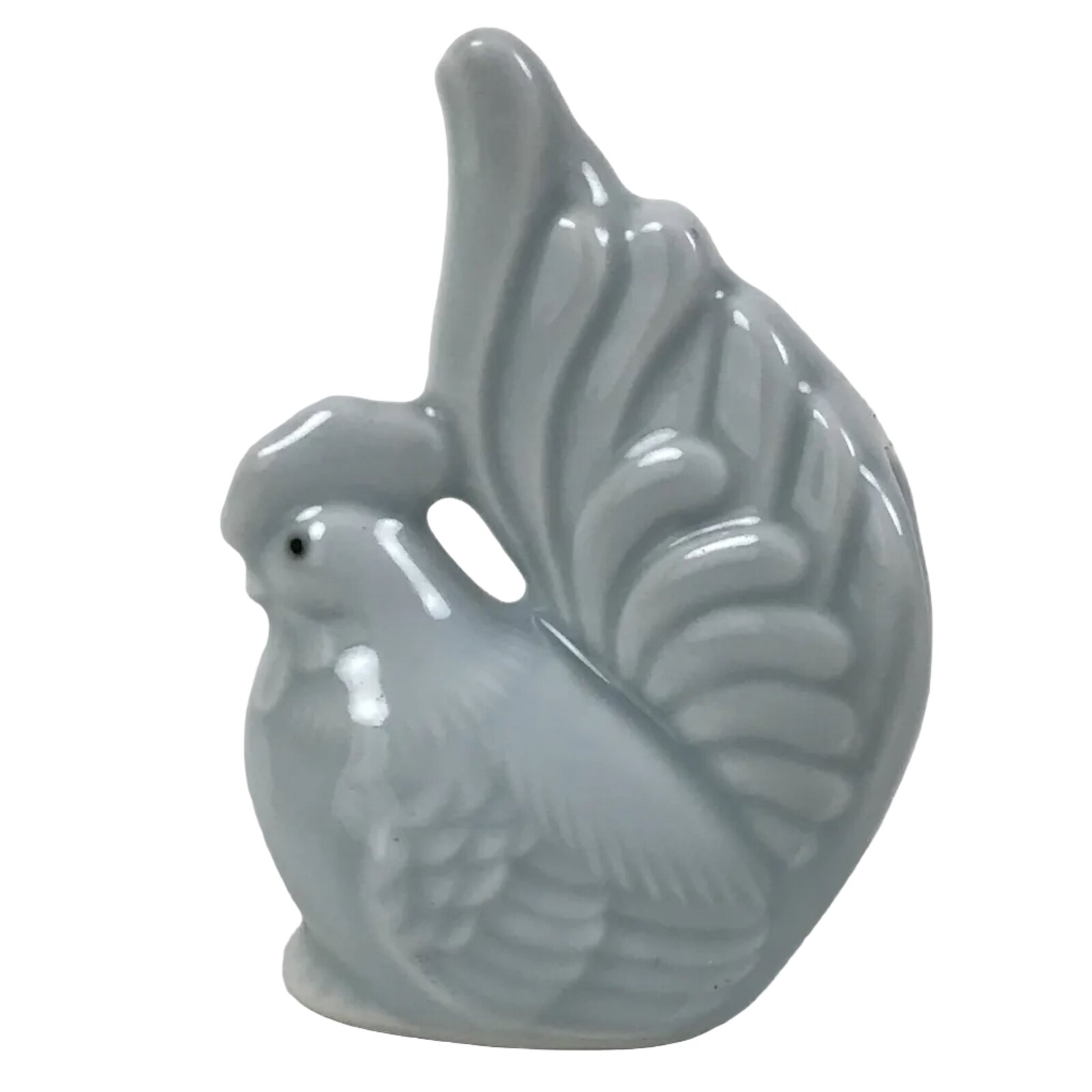 Japanese Porcelain Rooster Toothpick Holder Youjitate Zodiac Figurine Blue Y535