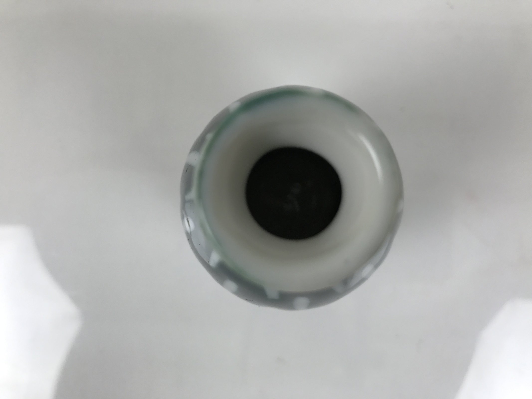 Japanese Porcelain Sake Bottle Tokkuri Vtg Ichi-Go Navy Blue White Lines TS891