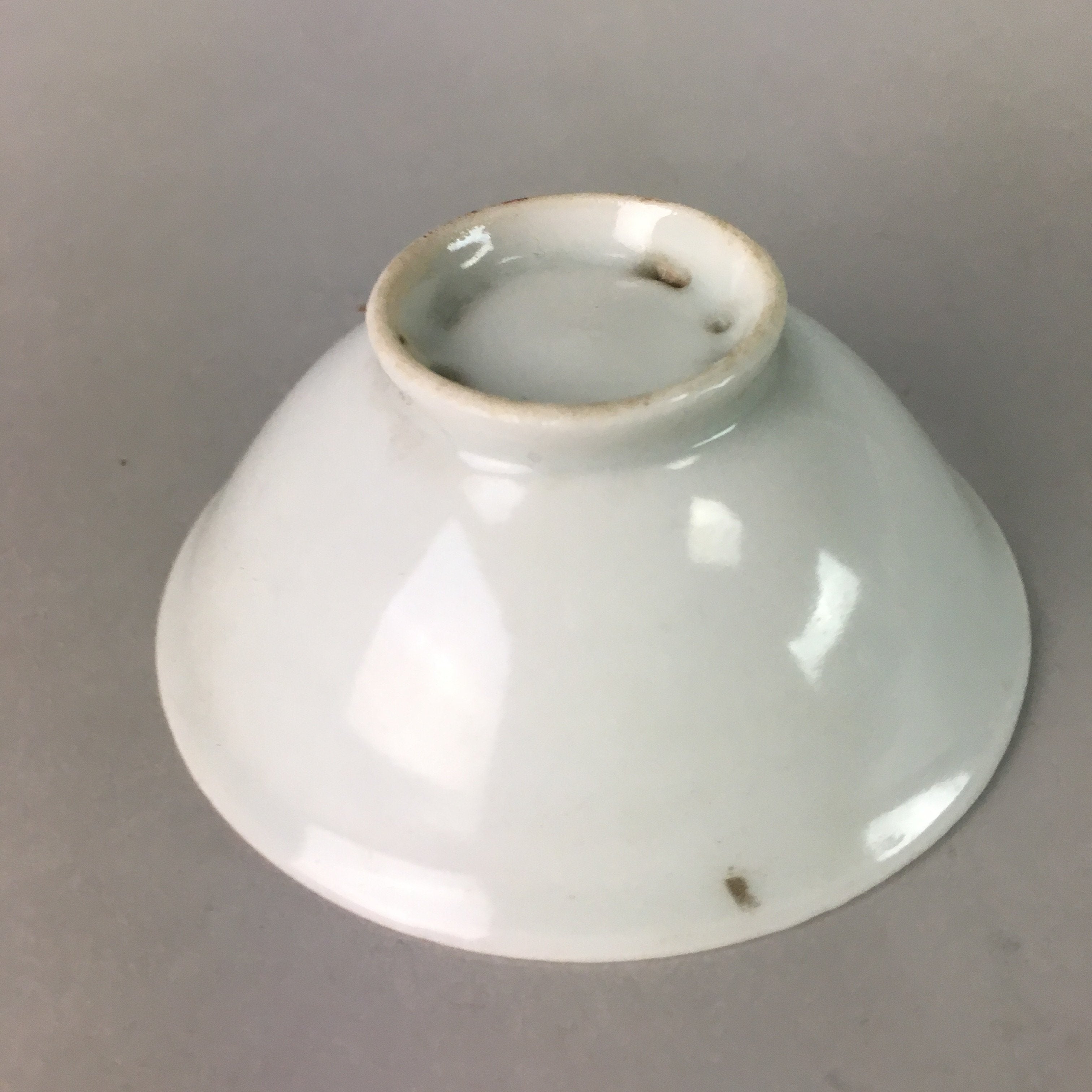 Japanese Porcelain Sake Cup Vtg Guinomi Sakazuki Folding Fan Design GU450