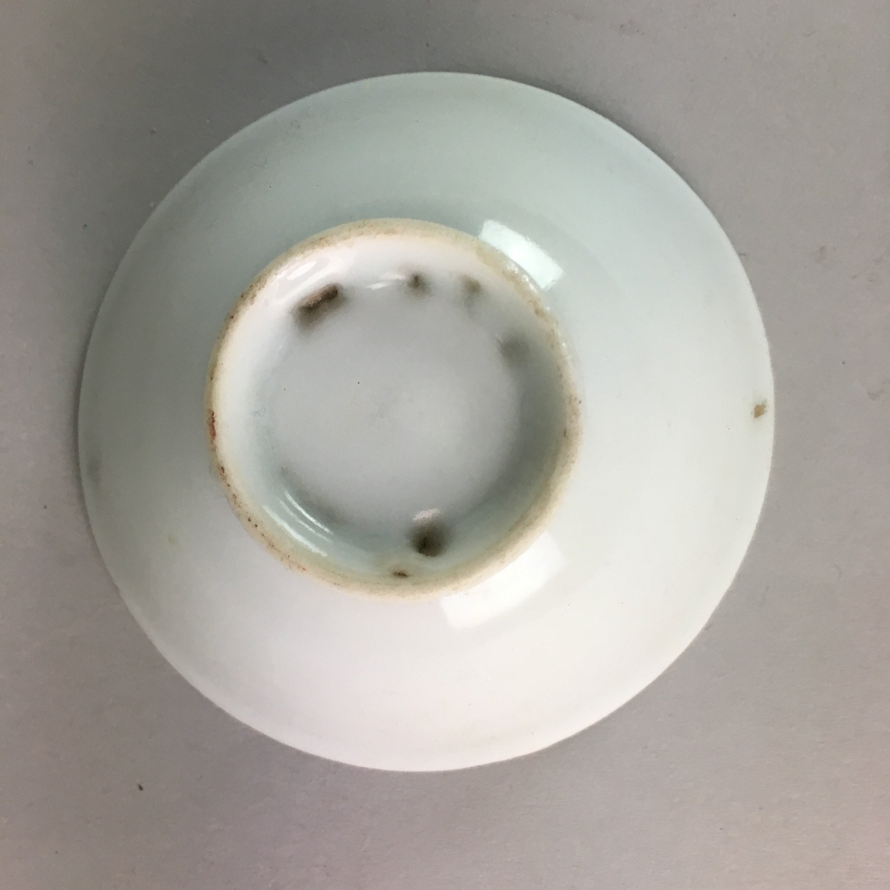 Japanese Porcelain Sake Cup Vtg Guinomi Sakazuki Folding Fan Design GU450