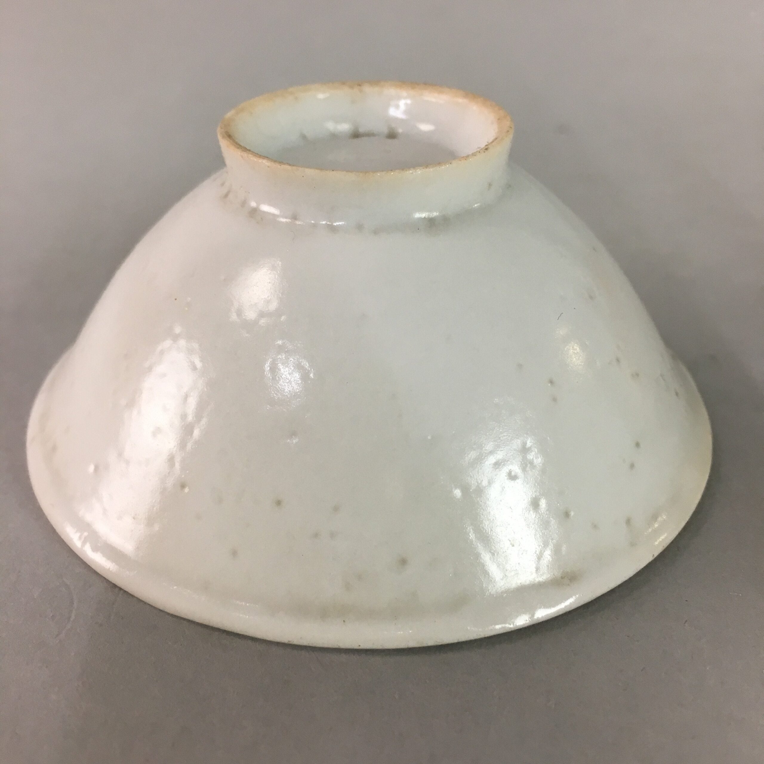 Japanese Porcelain Sake Cup Vtg Guinomi Sakazuki Folding Fan Design GU617