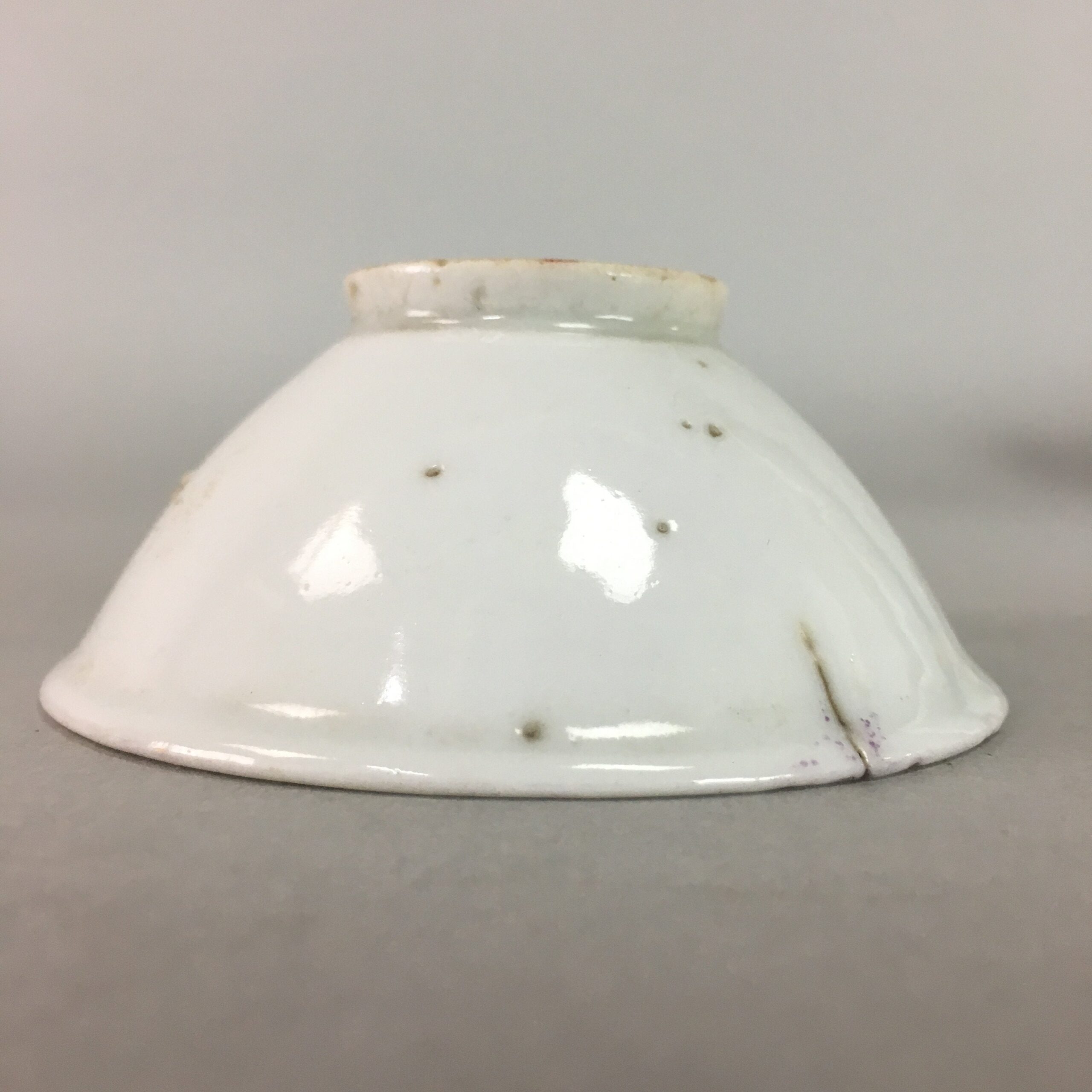 Japanese Porcelain Sake Cup Vtg Guinomi Sakazuki Folding Fan Design GU618