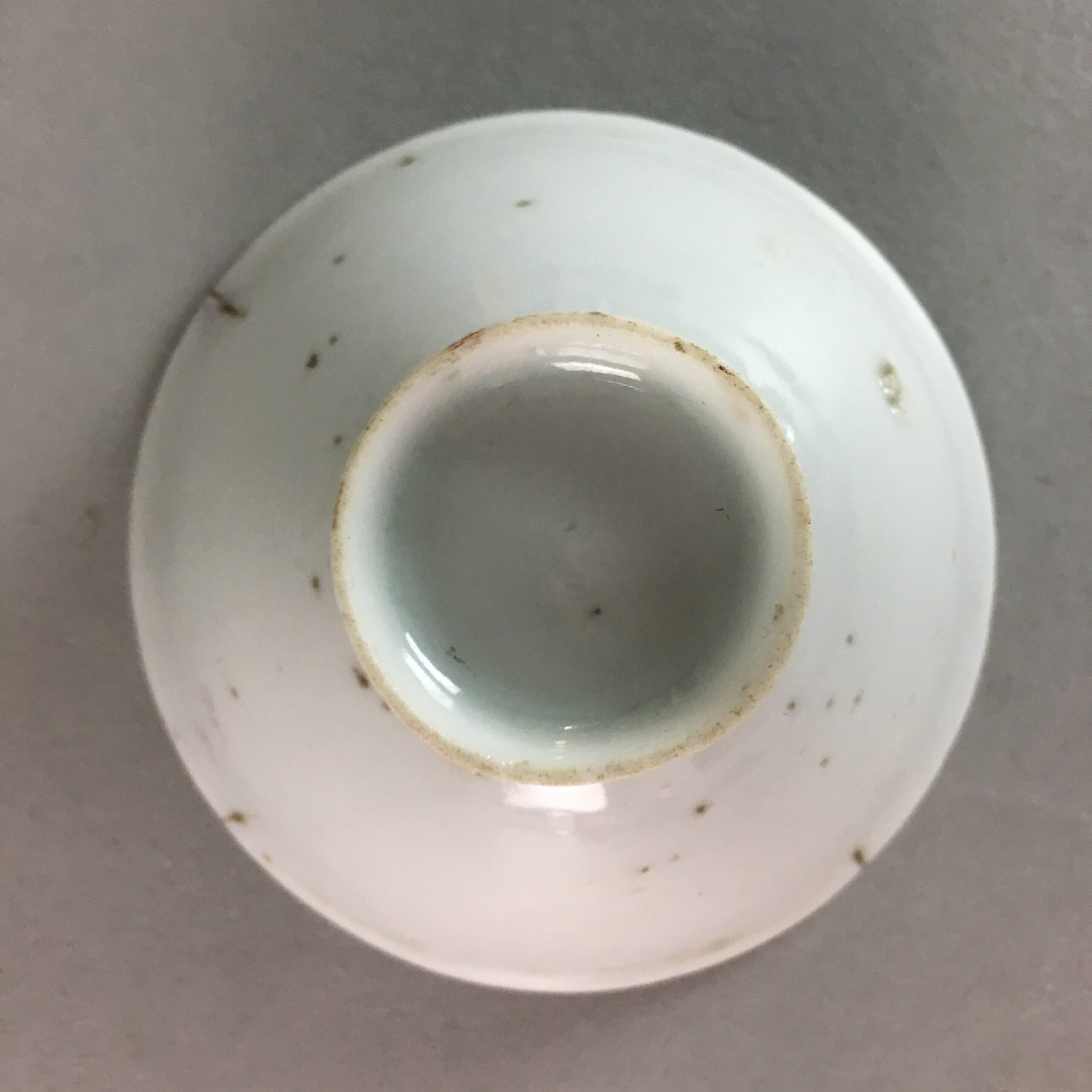 Japanese Porcelain Sake Cup Vtg Guinomi Sakazuki Folding Fan Design GU618