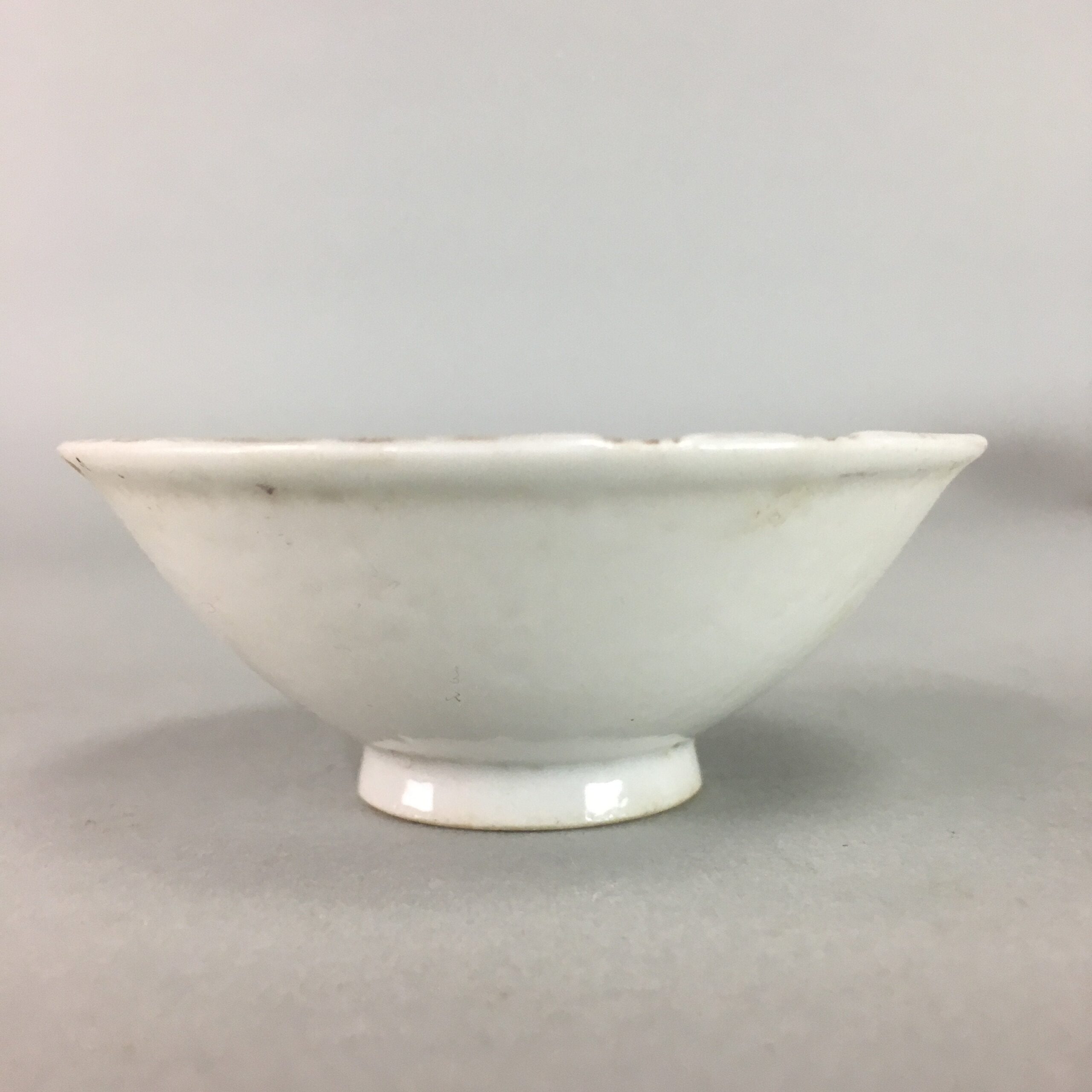 Japanese Porcelain Sake Cup Vtg Guinomi Sakazuki Folding Fan Design GU619