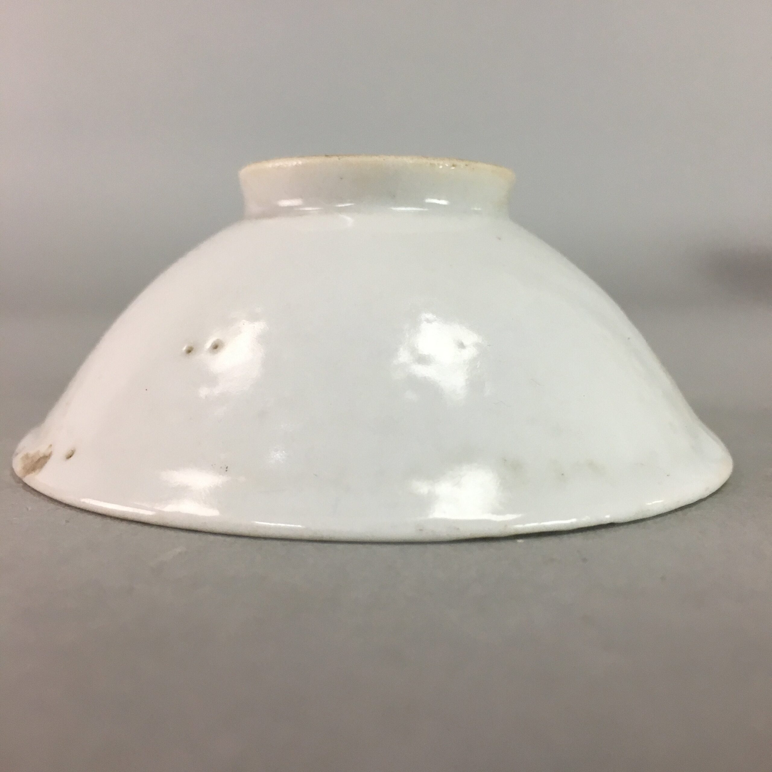 Japanese Porcelain Sake Cup Vtg Guinomi Sakazuki Folding Fan Design GU619