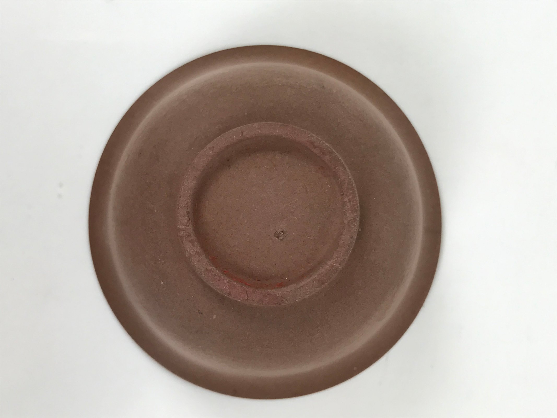 Japanese Porcelain Sake Cup Vtg Tsubomi Ochoko Guinomi Matte Brown White G303