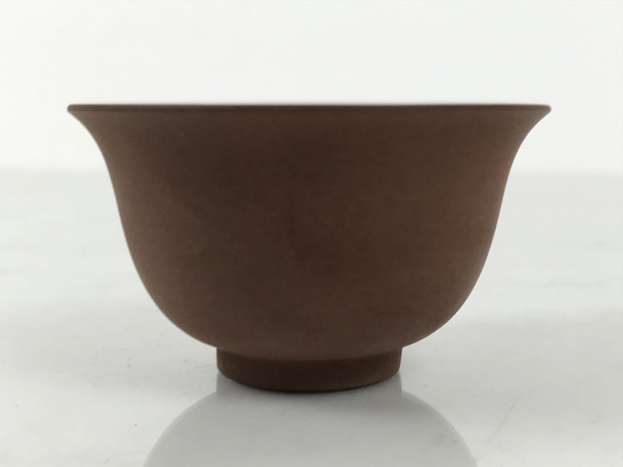 Japanese Porcelain Sake Cup Vtg Tsubomi Ochoko Guinomi Matte Brown White G307