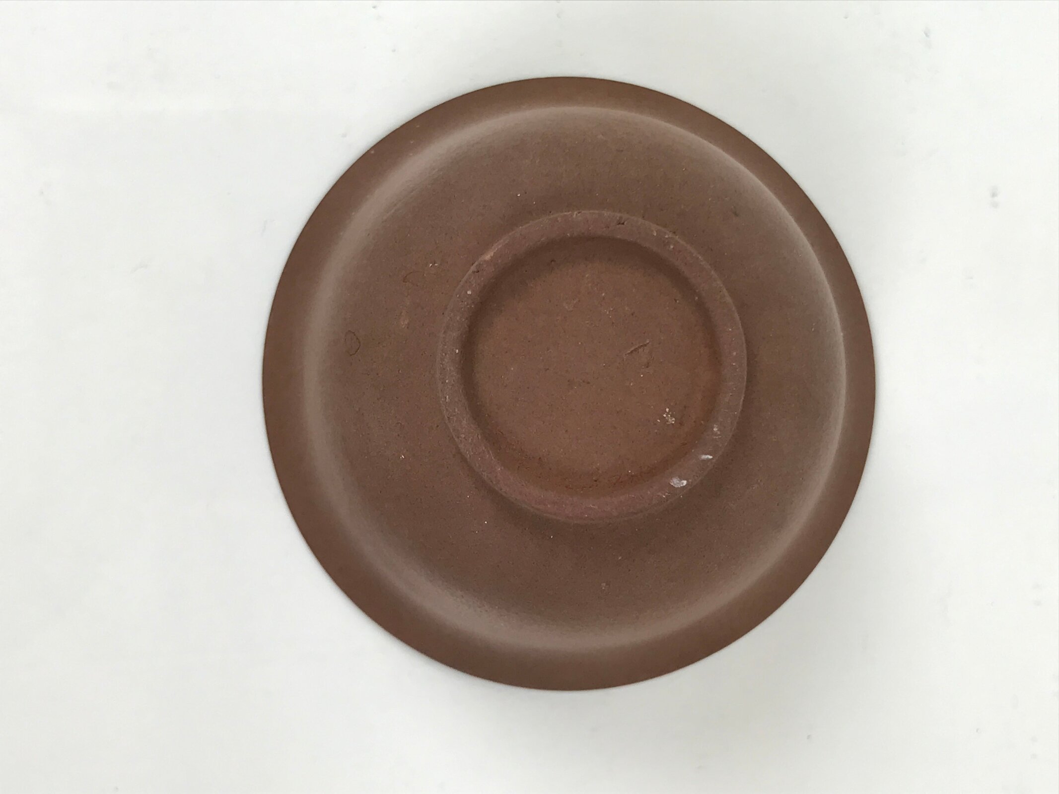 Japanese Porcelain Sake Cup Vtg Tsubomi Ochoko Guinomi Matte Brown White G307