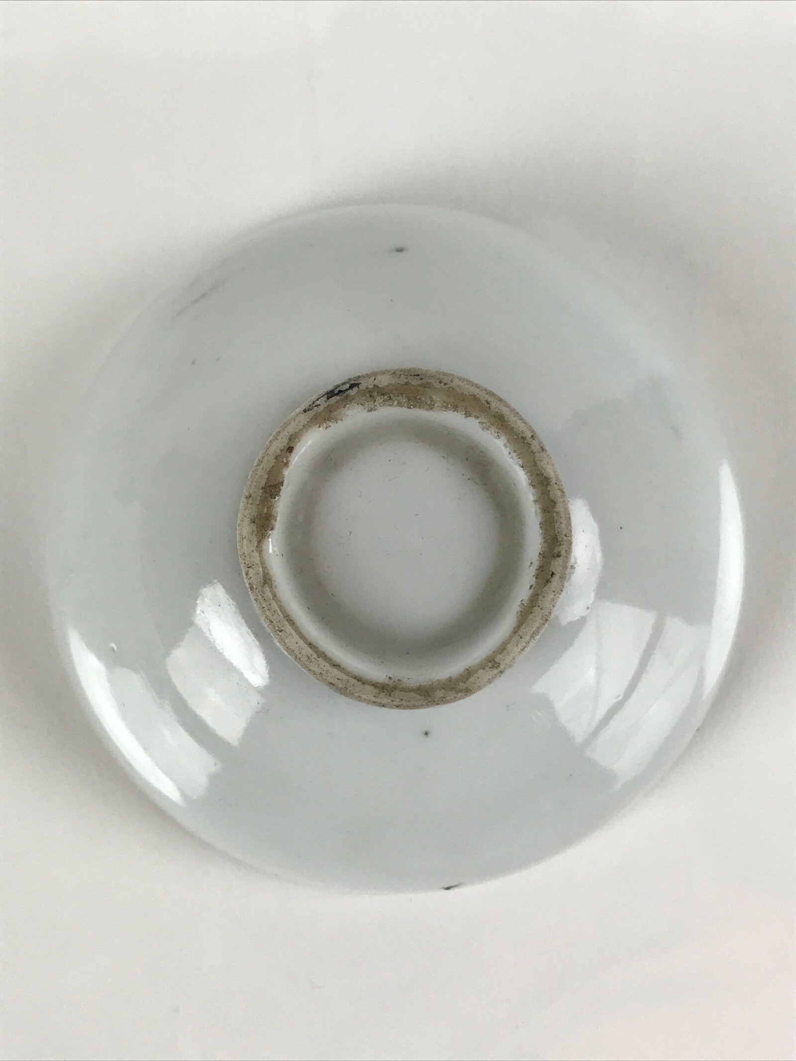 Japanese Porcelain Sake Cup Vtg Wan Ochoko Guinomi Daruma Daishi Purple G199