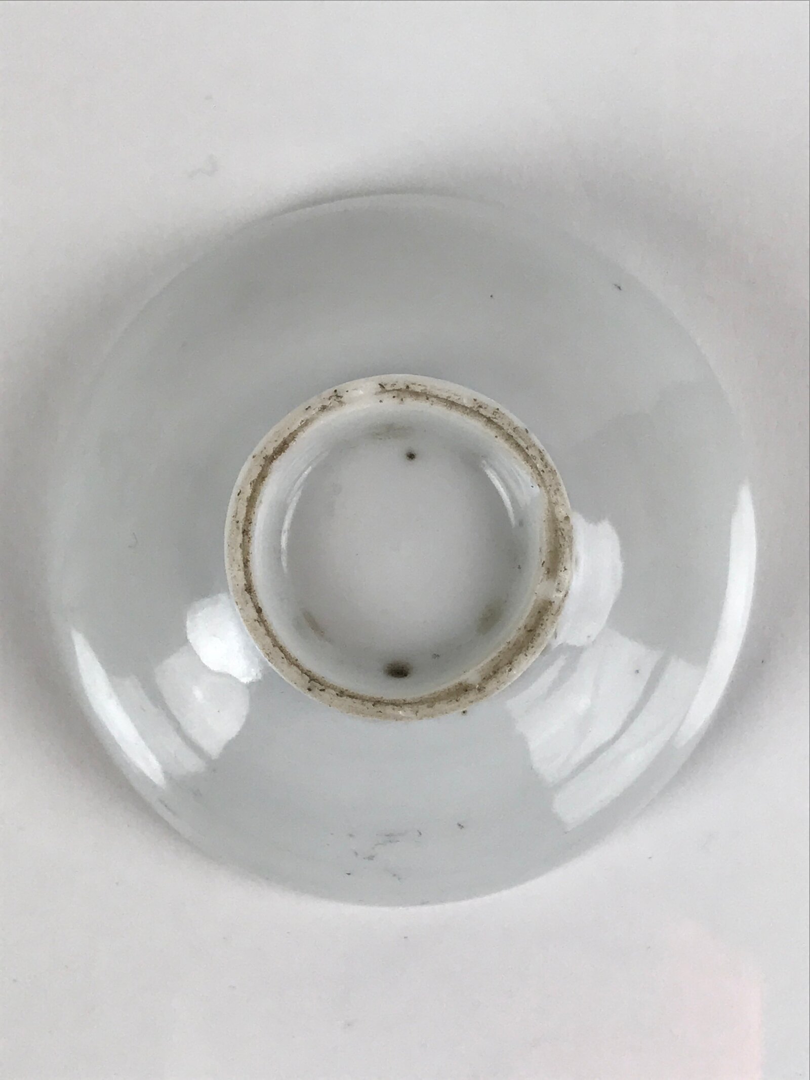 Japanese Porcelain Sake Cup Vtg Wan Ochoko Guinomi Daruma Daishi Purple G200