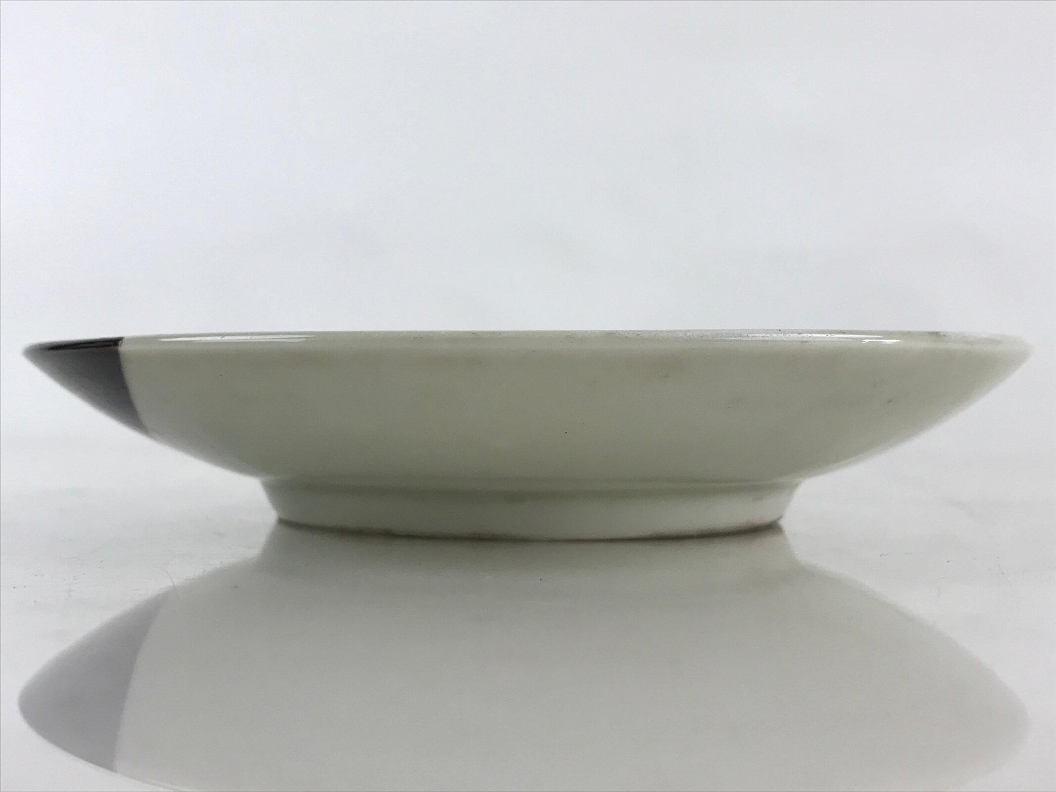 Japanese Porcelain Side Plate Vtg Brown White Glaze Small Plate Kozara Torizara