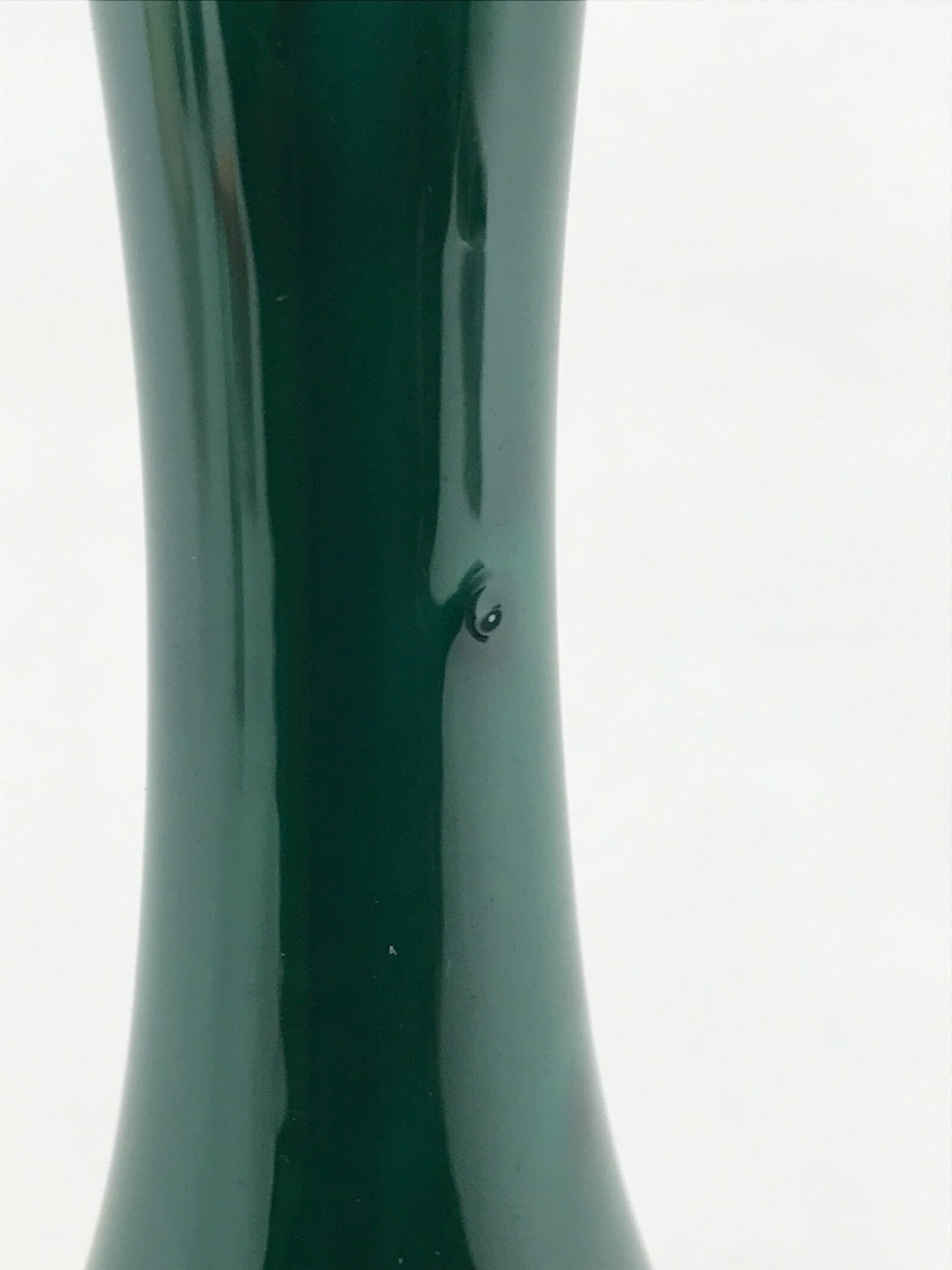 Japanese Porcelain Single Flower Vase Pottery Yakimono Tsurukubi Green PX695