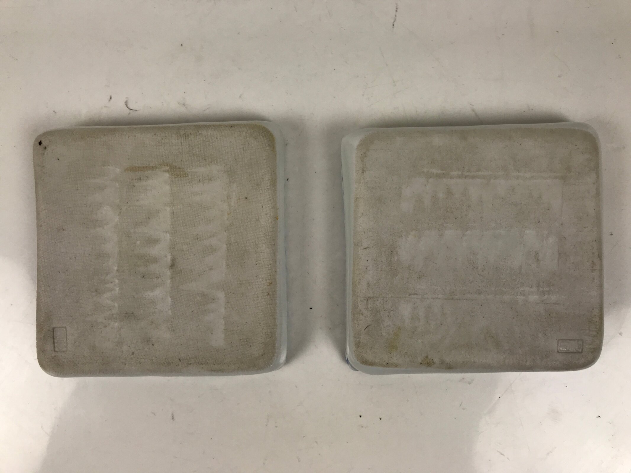 Japanese Porcelain Small Plate Kozara Vtg Lacquer Tray Dish 3pc White Blue Y424