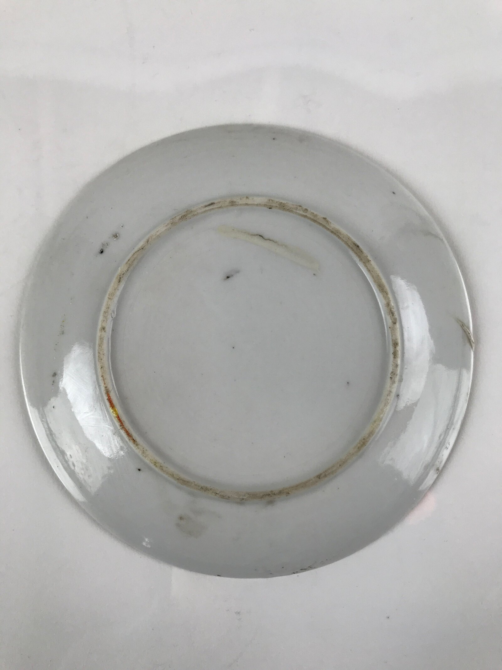 Japanese Porcelain Small Plate Kozara Vtg Plum Blossom Sun Black White PY689