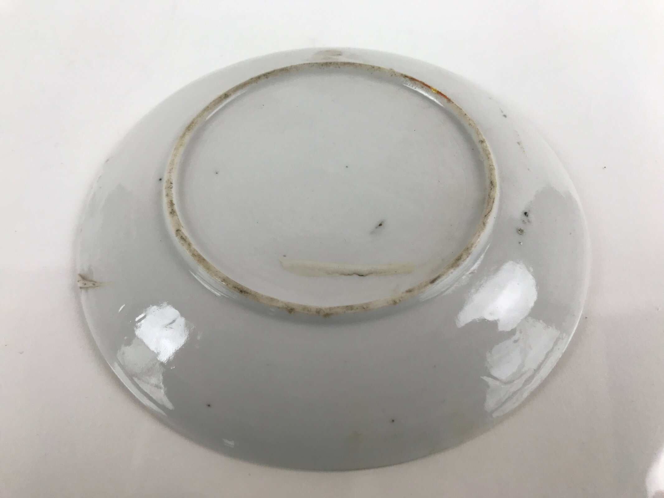 Japanese Porcelain Small Plate Kozara Vtg Plum Blossom Sun Black White PY689