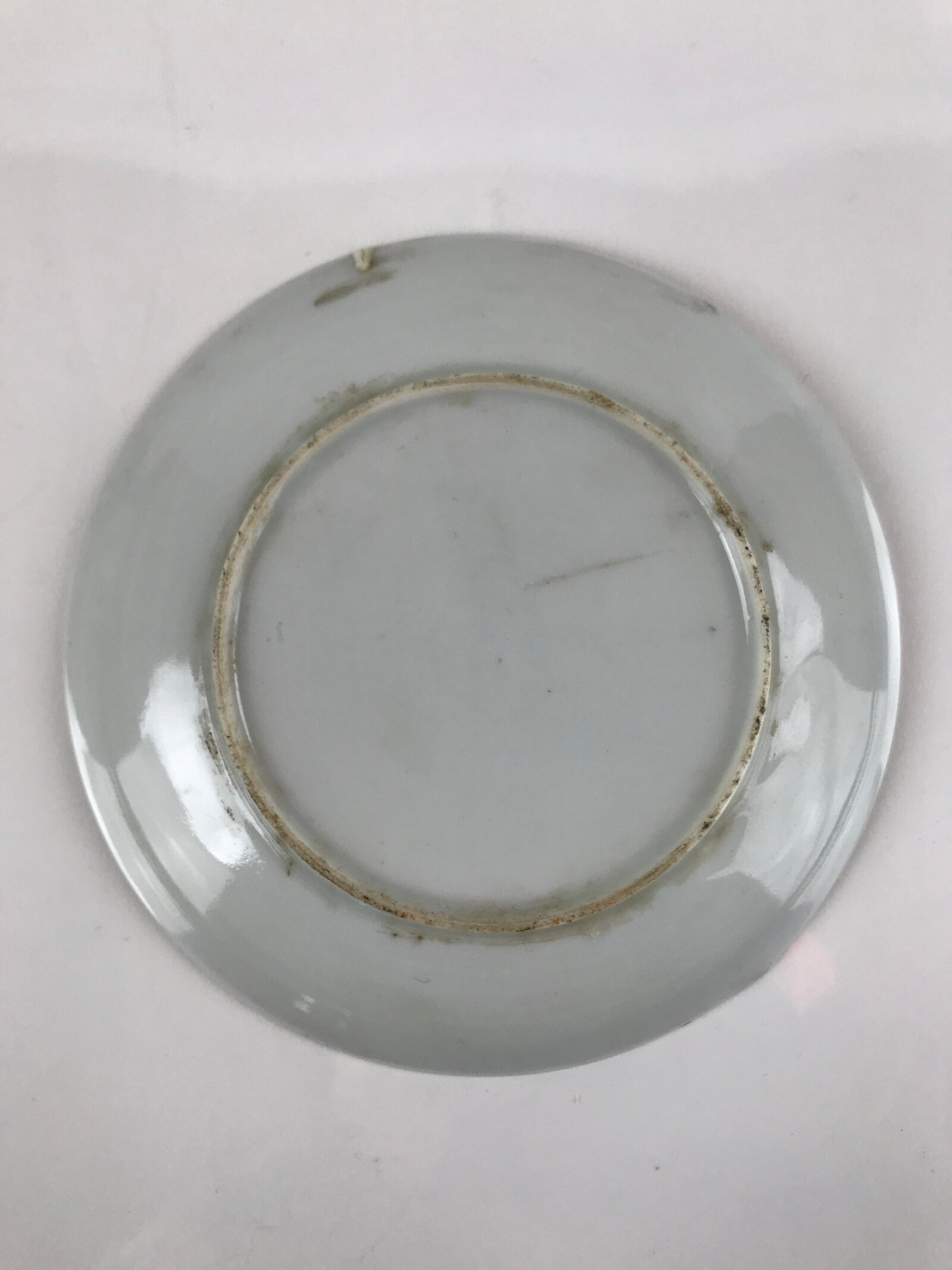 Japanese Porcelain Small Plate Kozara Vtg Plum Blossom Sun Black White PY691