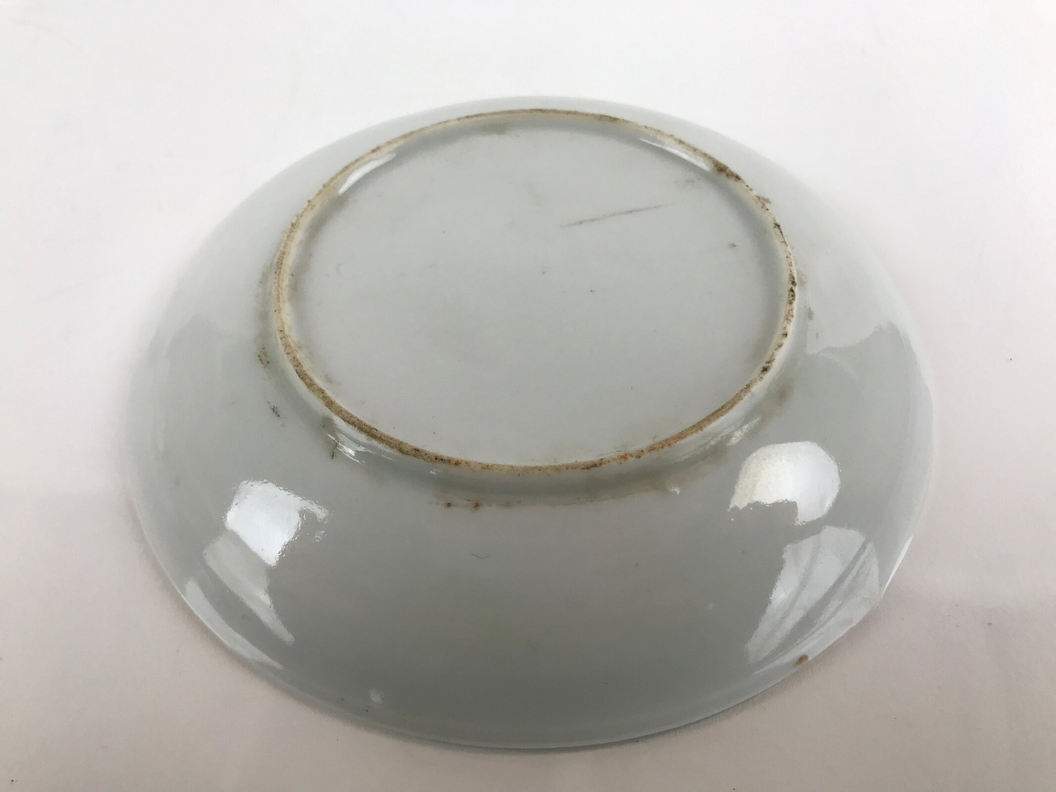 Japanese Porcelain Small Plate Kozara Vtg Plum Blossom Sun Black White PY691