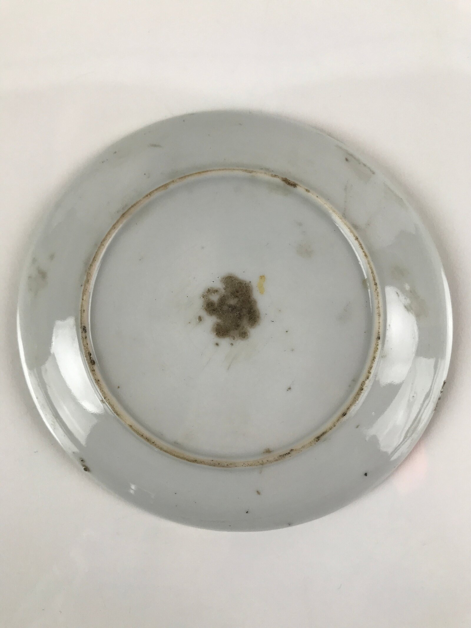 Japanese Porcelain Small Plate Kozara Vtg Plum Blossom Sun Black White PY693