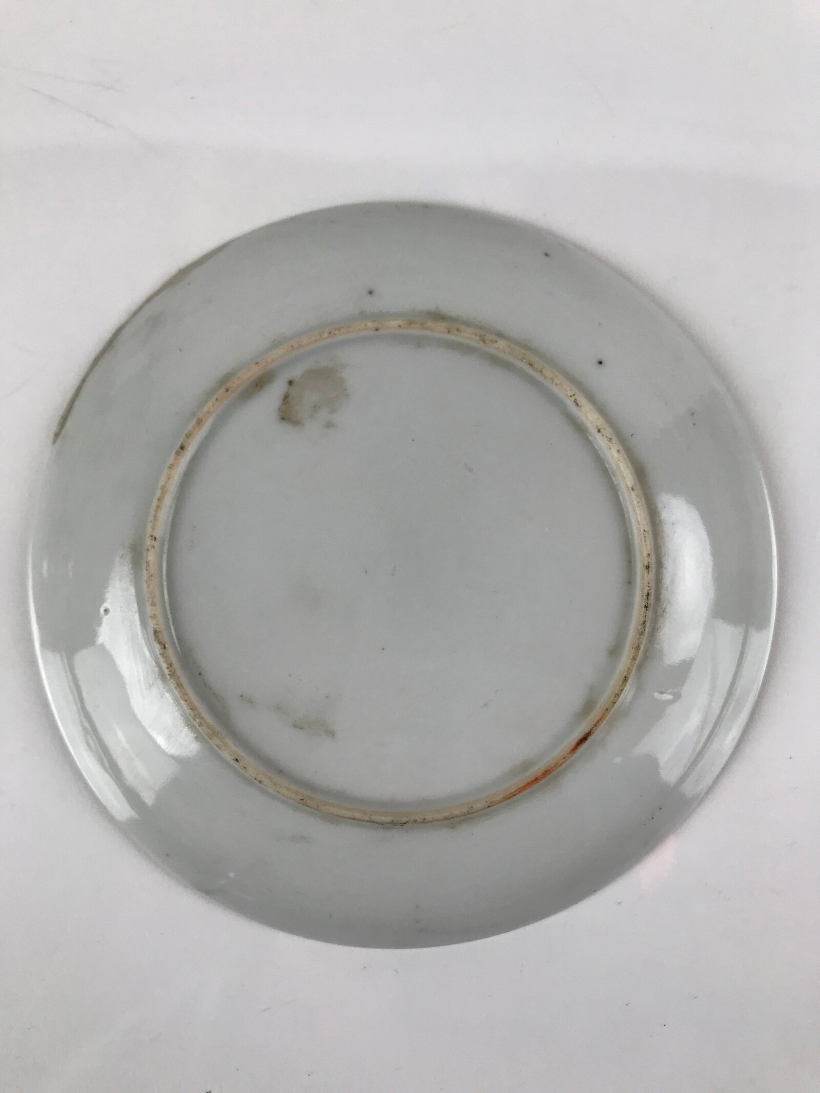 Japanese Porcelain Small Plate Kozara Vtg Plum Blossom Sun Black White PY711