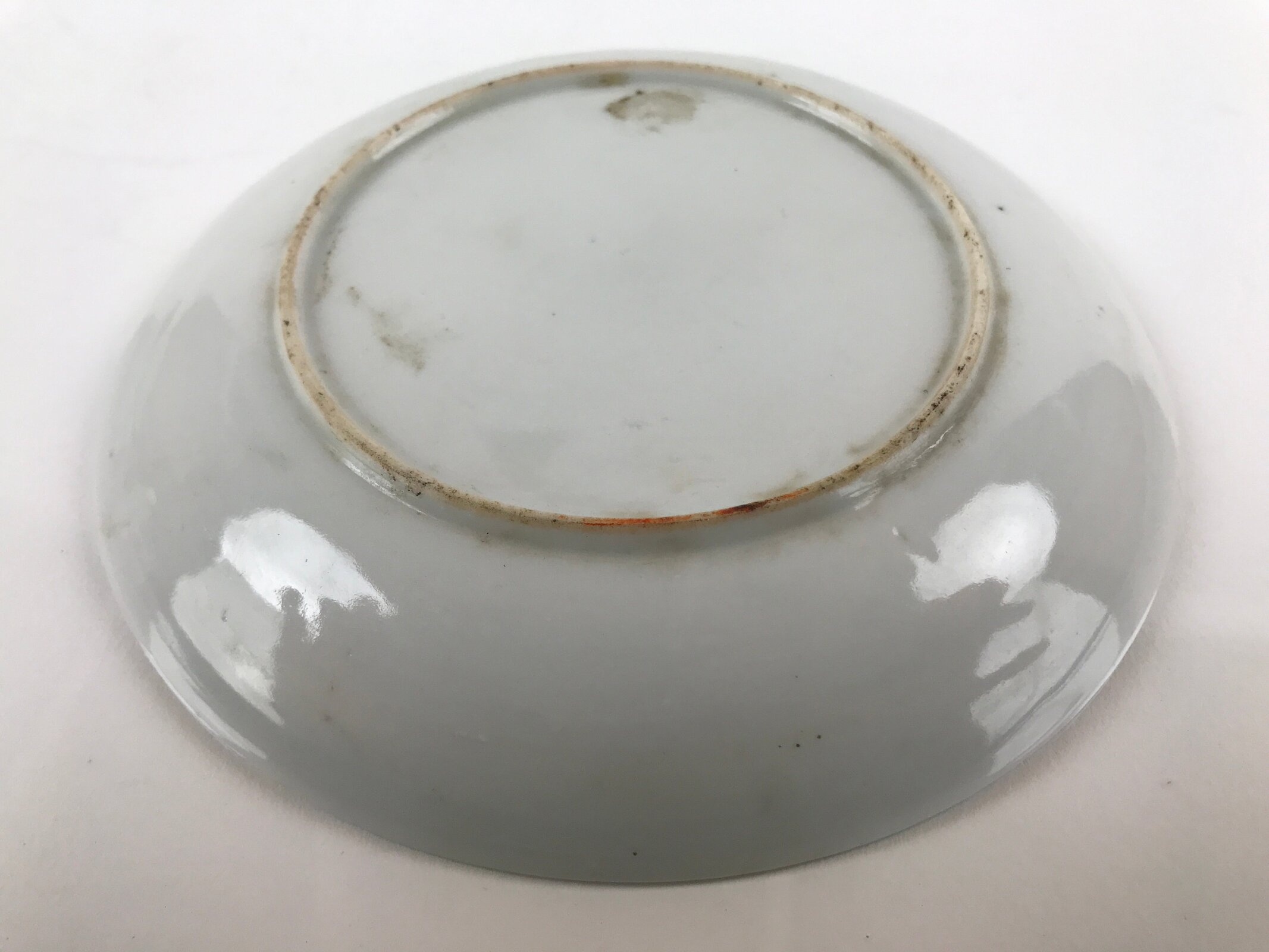 Japanese Porcelain Small Plate Kozara Vtg Plum Blossom Sun Black White PY711