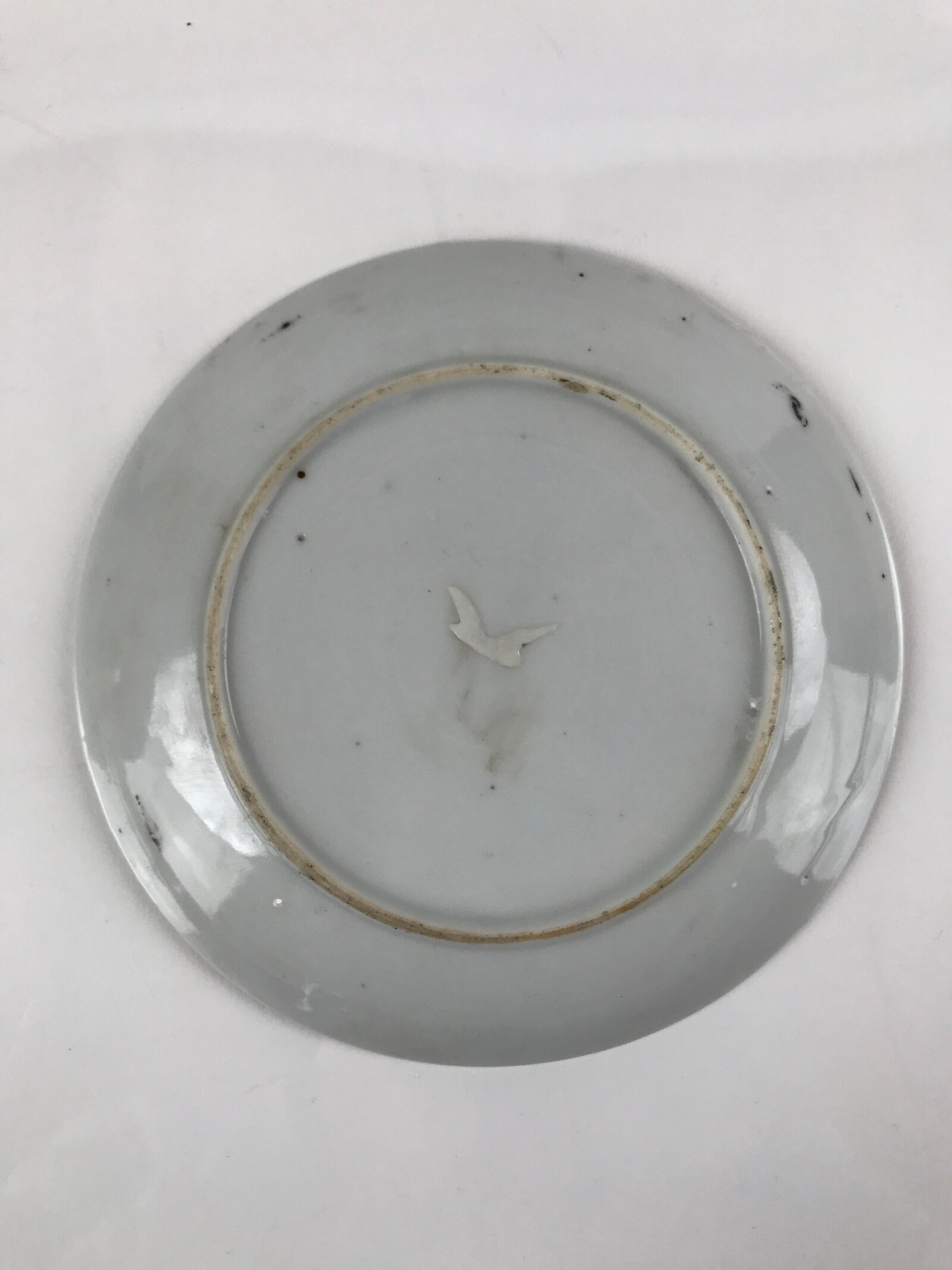 Japanese Porcelain Small Plate Kozara Vtg Plum Blossom Sun Black White PY713