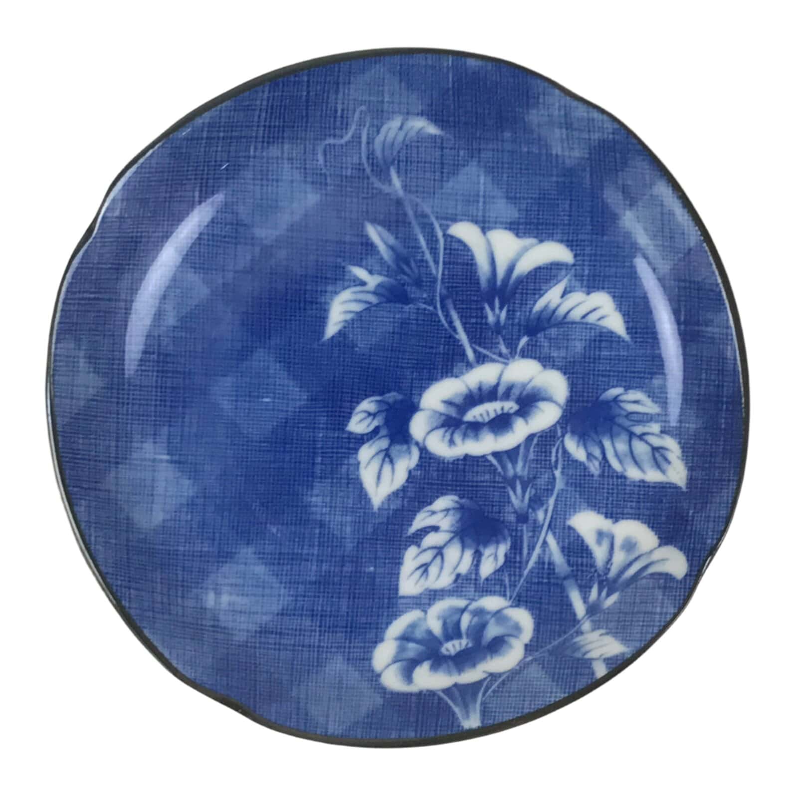 Japanese Porcelain Small Plate Kozara Vtg Sara Morning Glory Asagao Blue Y346