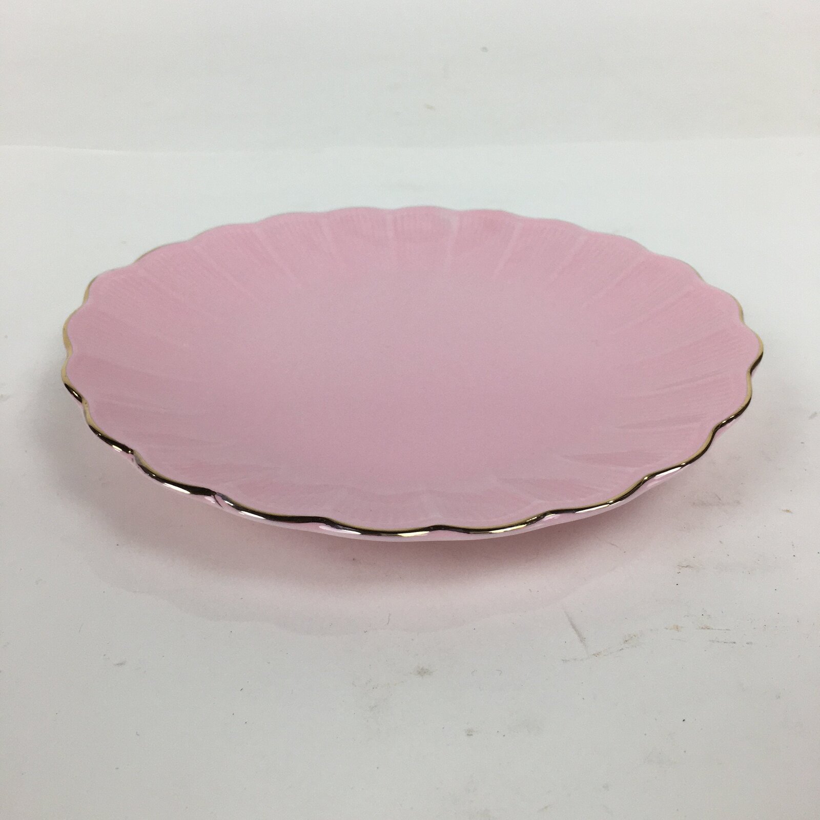 Japanese Porcelain Small Plate Kozara Vtg Shozan Light Pink Flower Shape QT135