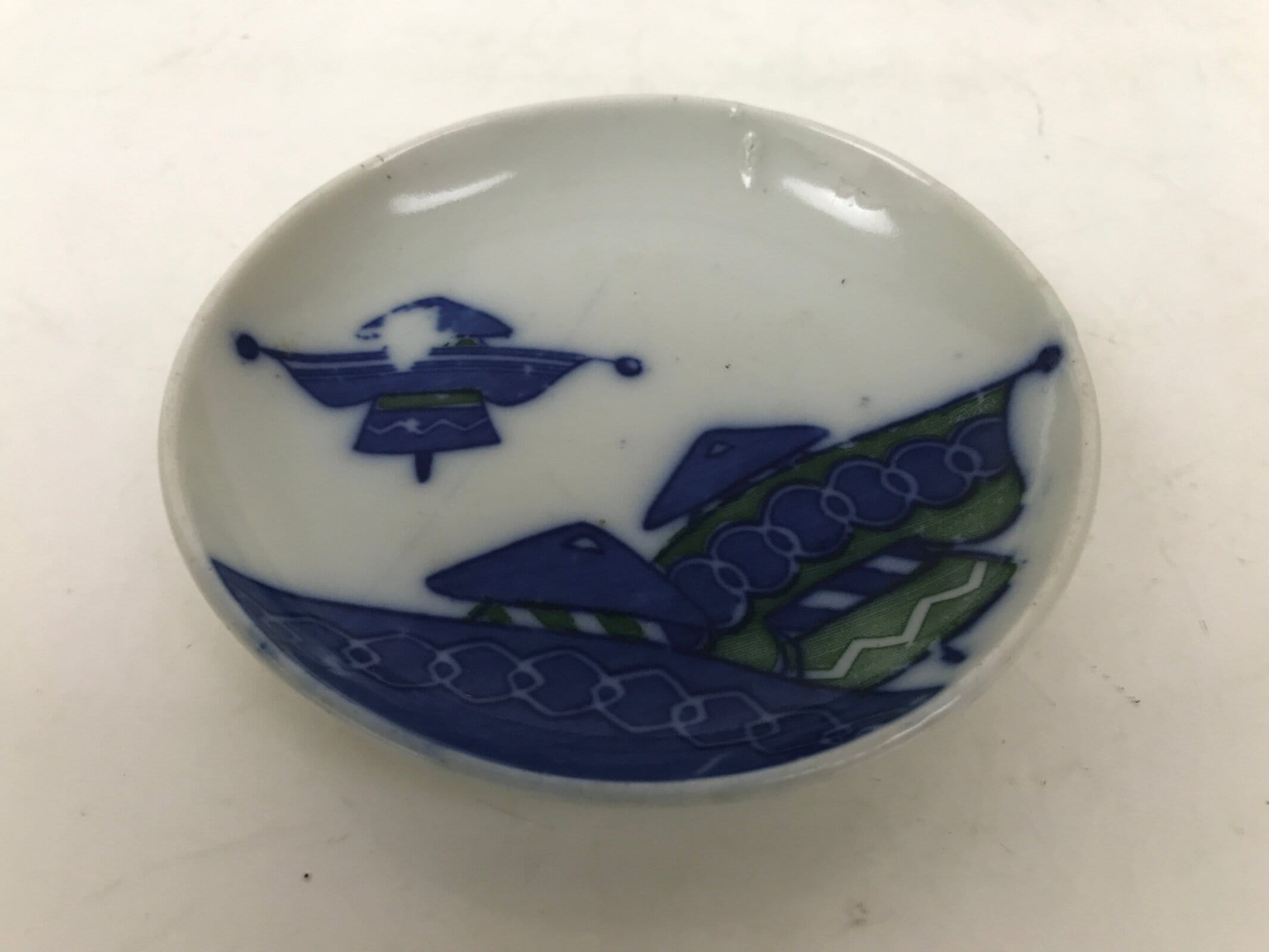 Japanese Porcelain Small Plate Mamezara Side Dish Sometsuke Blue Yajirobei Y434