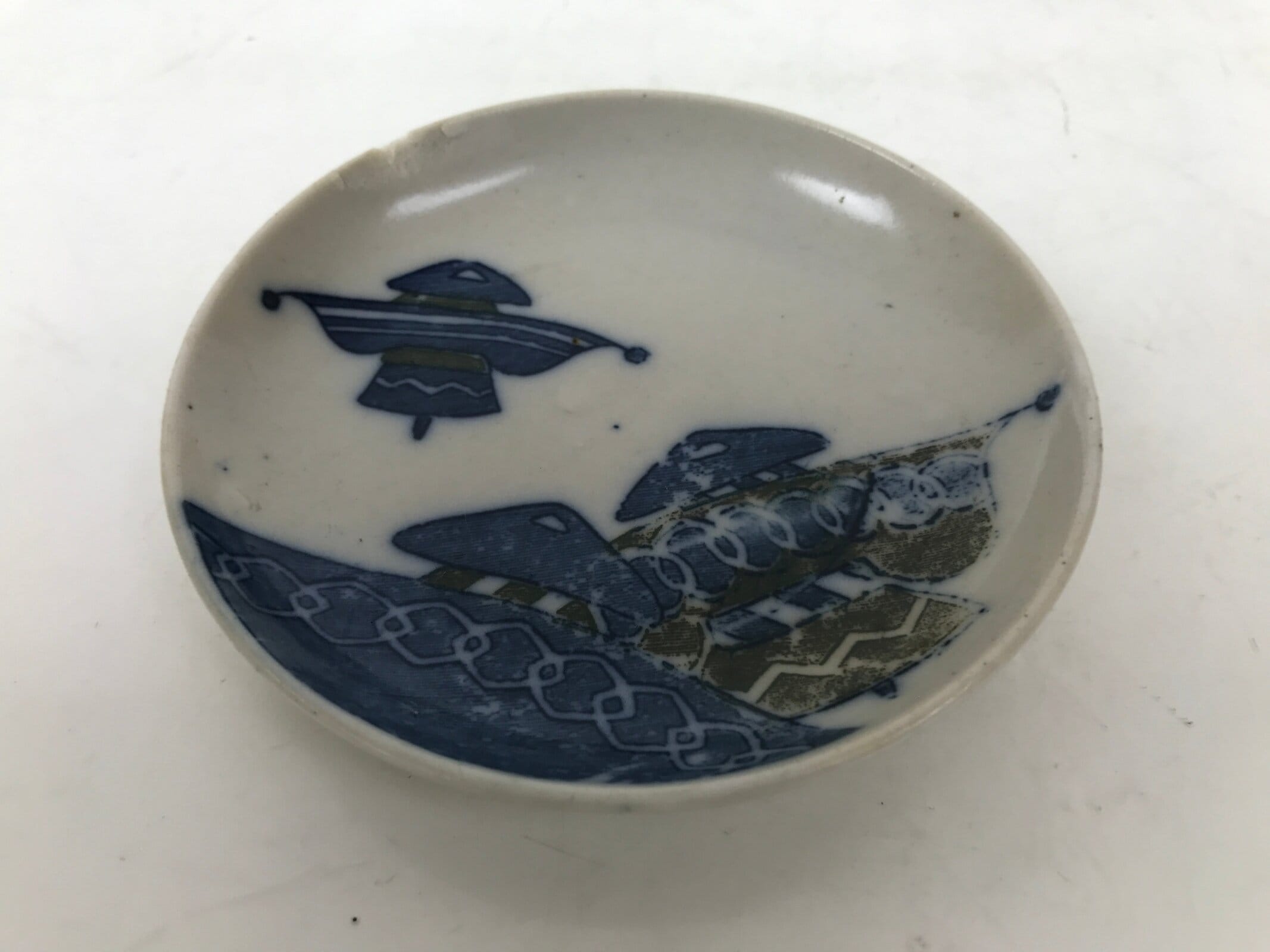 Japanese Porcelain Small Plate Mamezara Side Dish Sometsuke Blue Yajirobei Y435