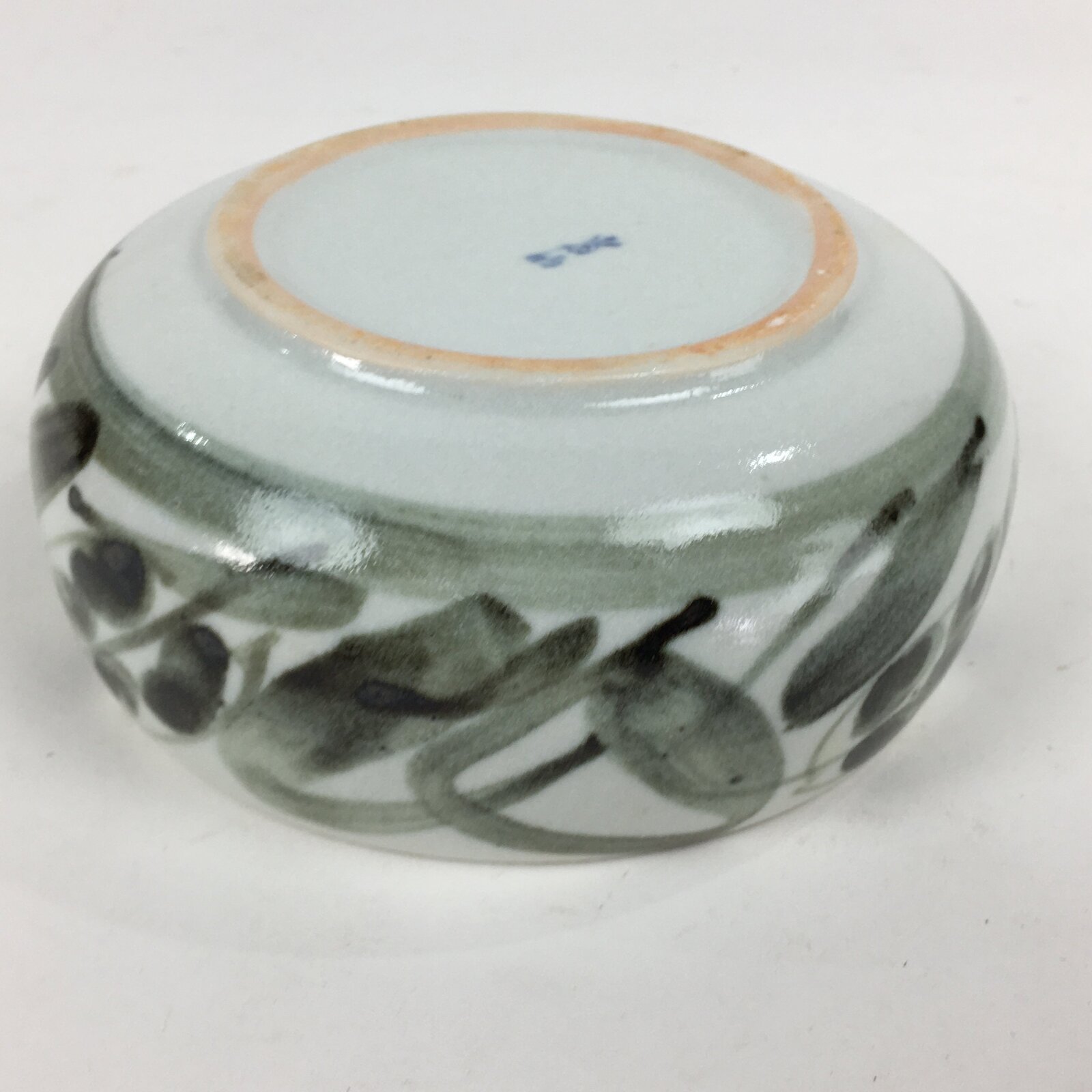 Japanese Porcelain Snack Bowl Kashiki Pottery Round Black Brush Design PP772