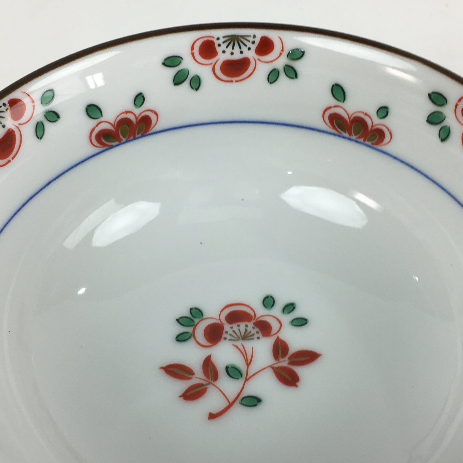Japanese Porcelain Soup Bowl Vtg Tachikichi Round Handles Flower PP928